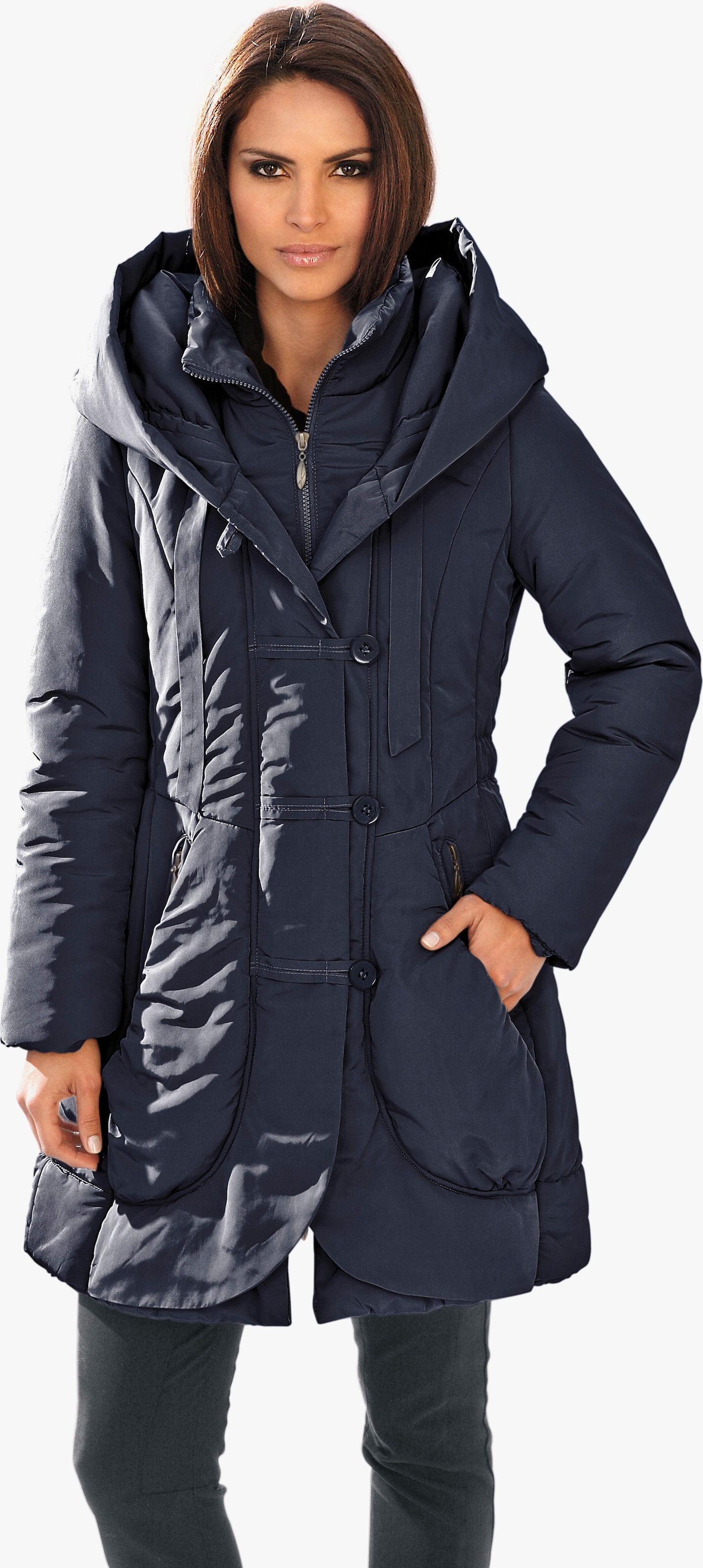 heine Parka met lichte wattering - marine