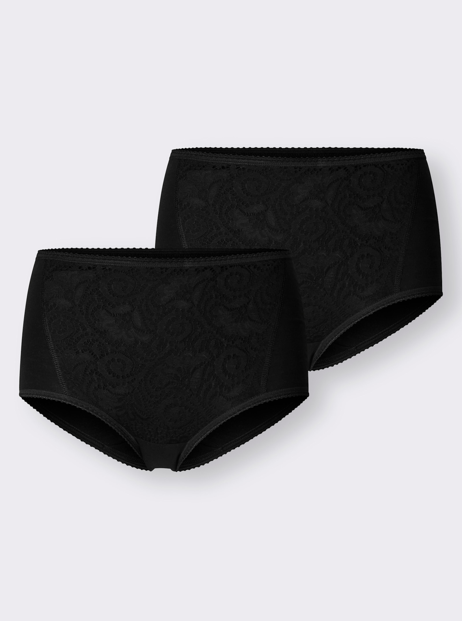 wäschepur Formslip mit Ornament-Spitze - schwarz