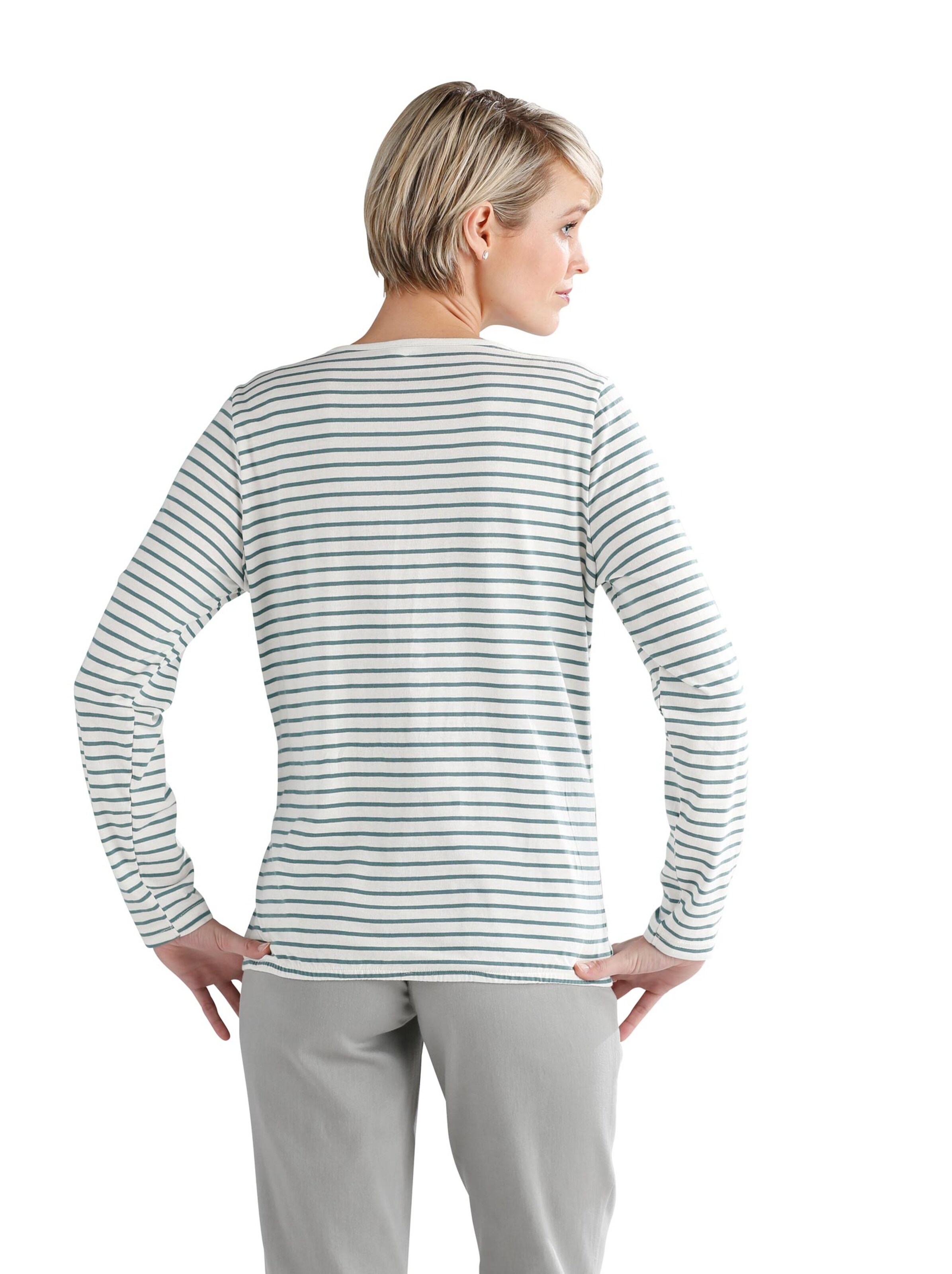 Shirt - weiß-mint-gestreift