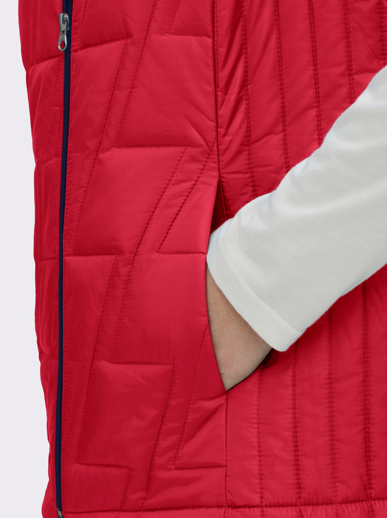 Steppweste mit kontrastfarbigem Futter - erdbeere