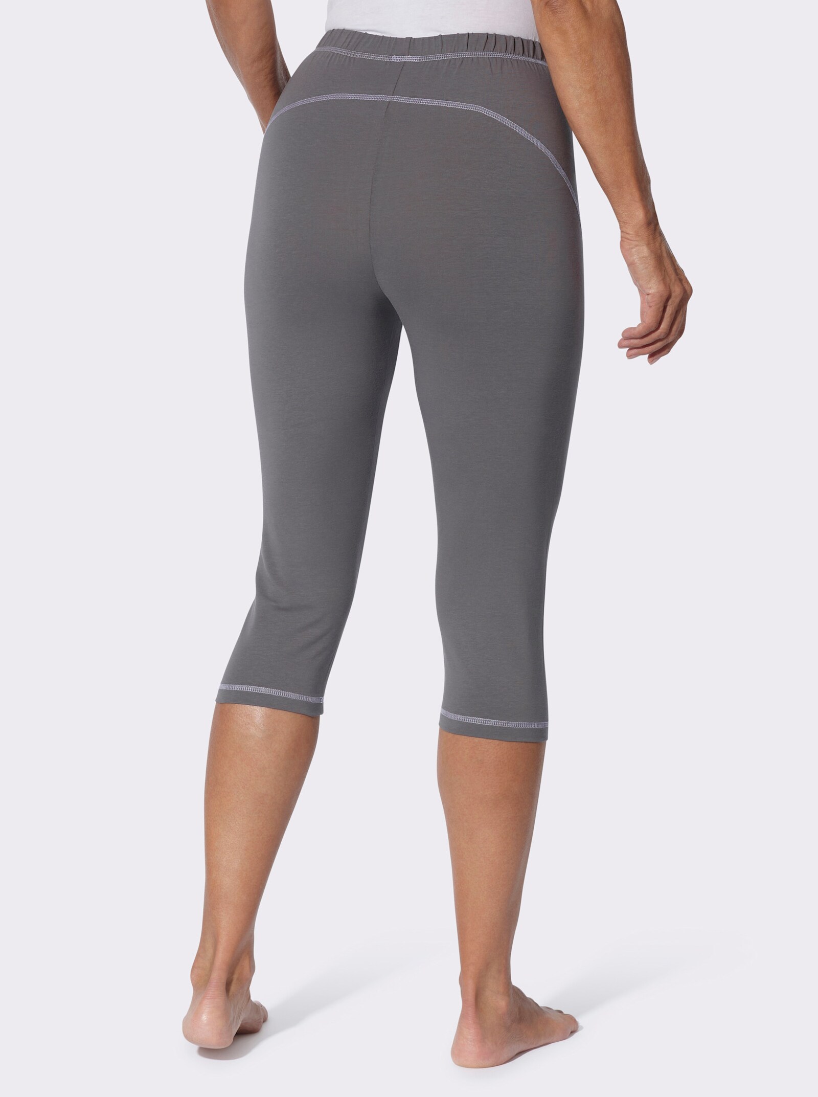 Caprileggings mit Kontrastnähten - anthrazit