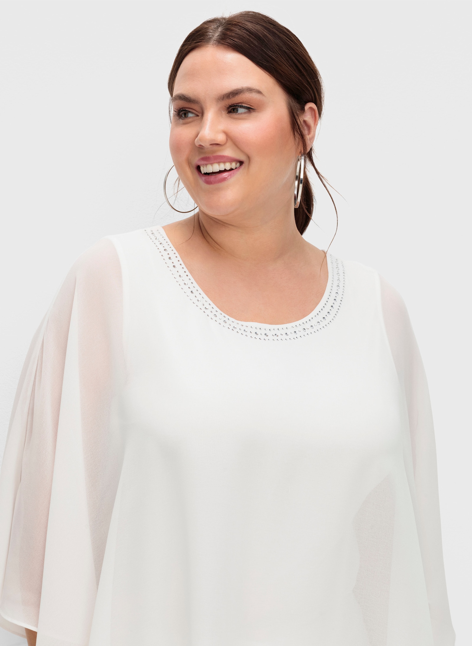 sheego Tunika in 2-in-1-Optik - offwhite