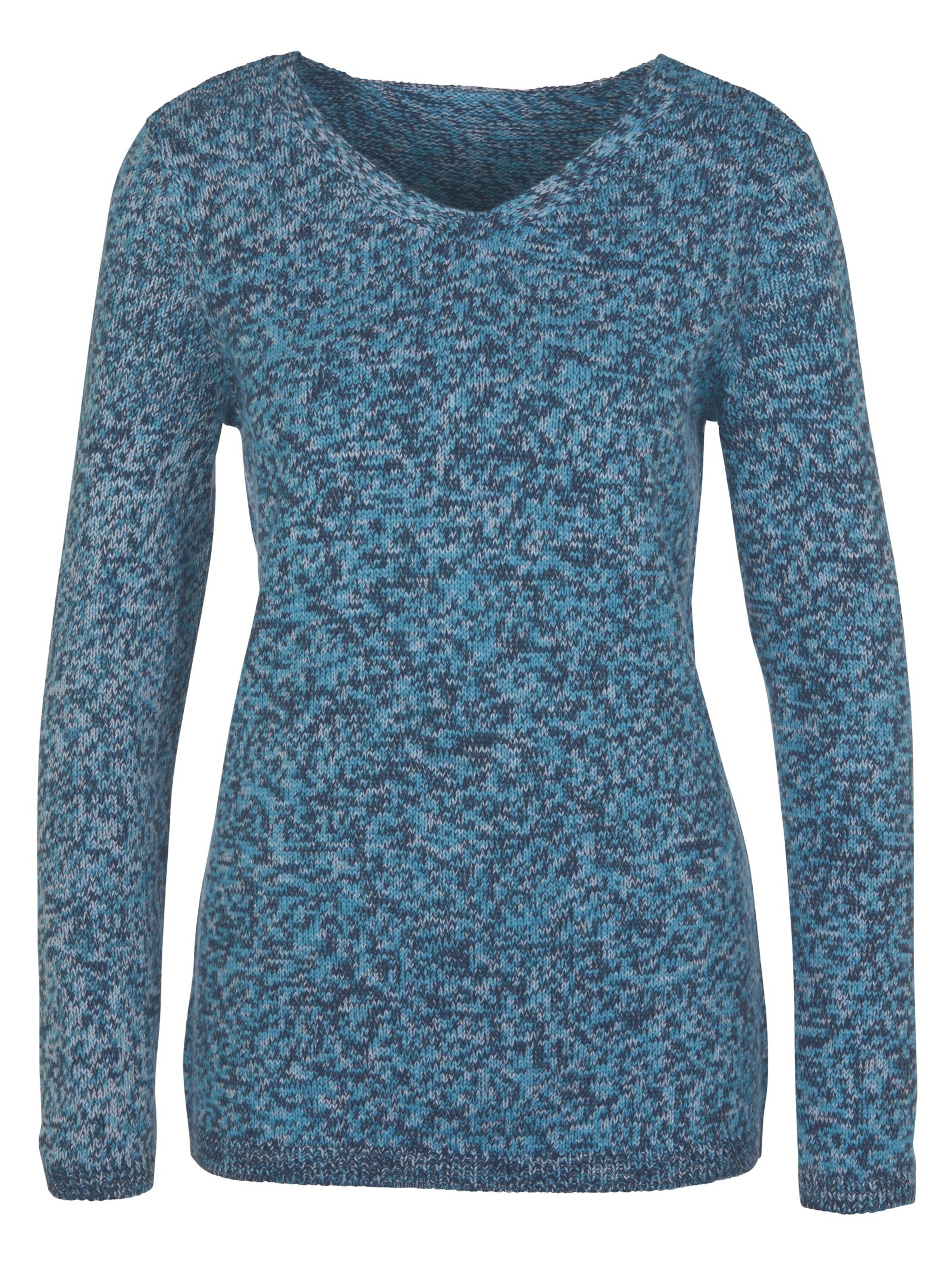 Pullover - marine-meliert