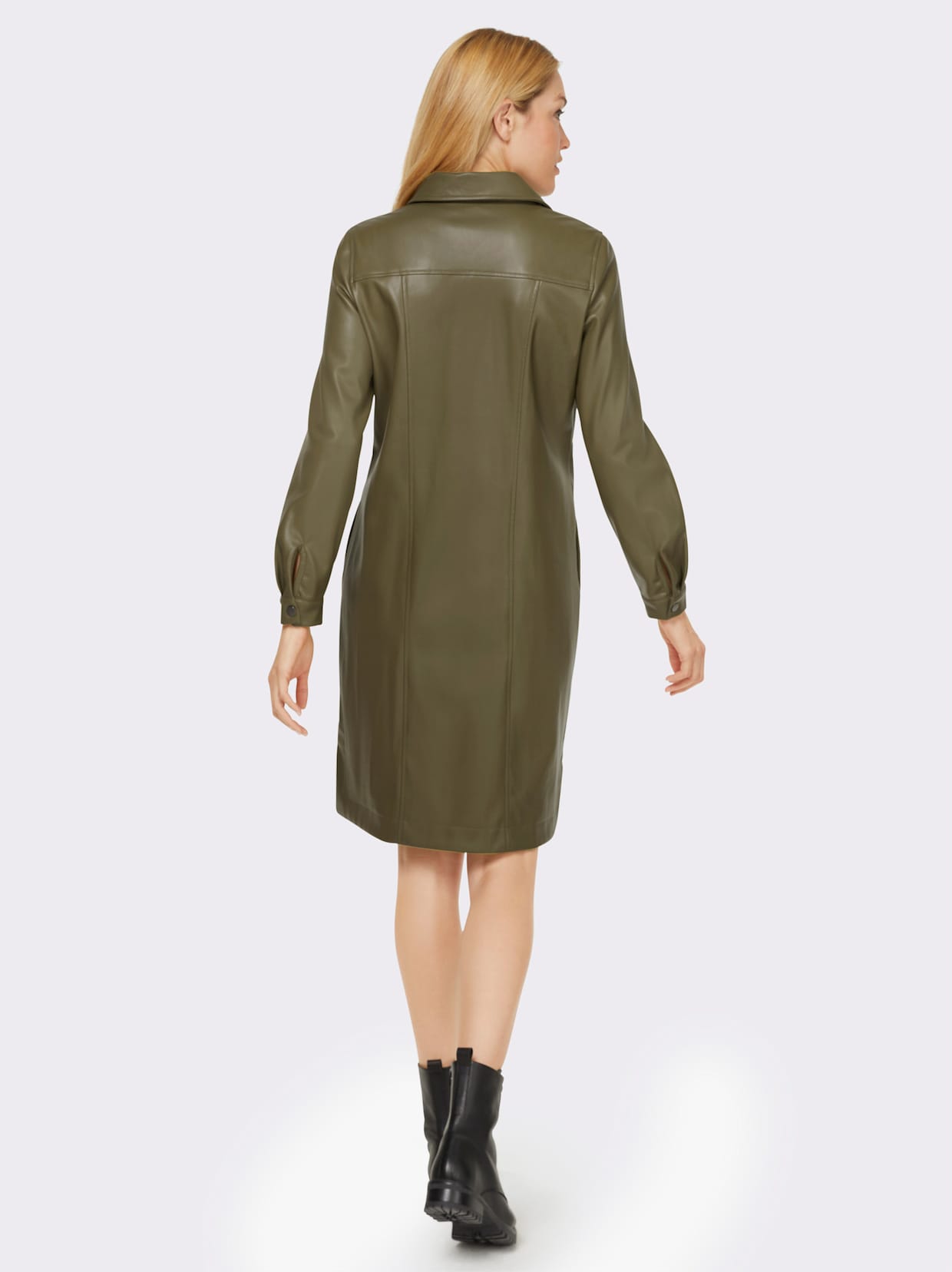 heine Robe en imitation cuir - vert olive