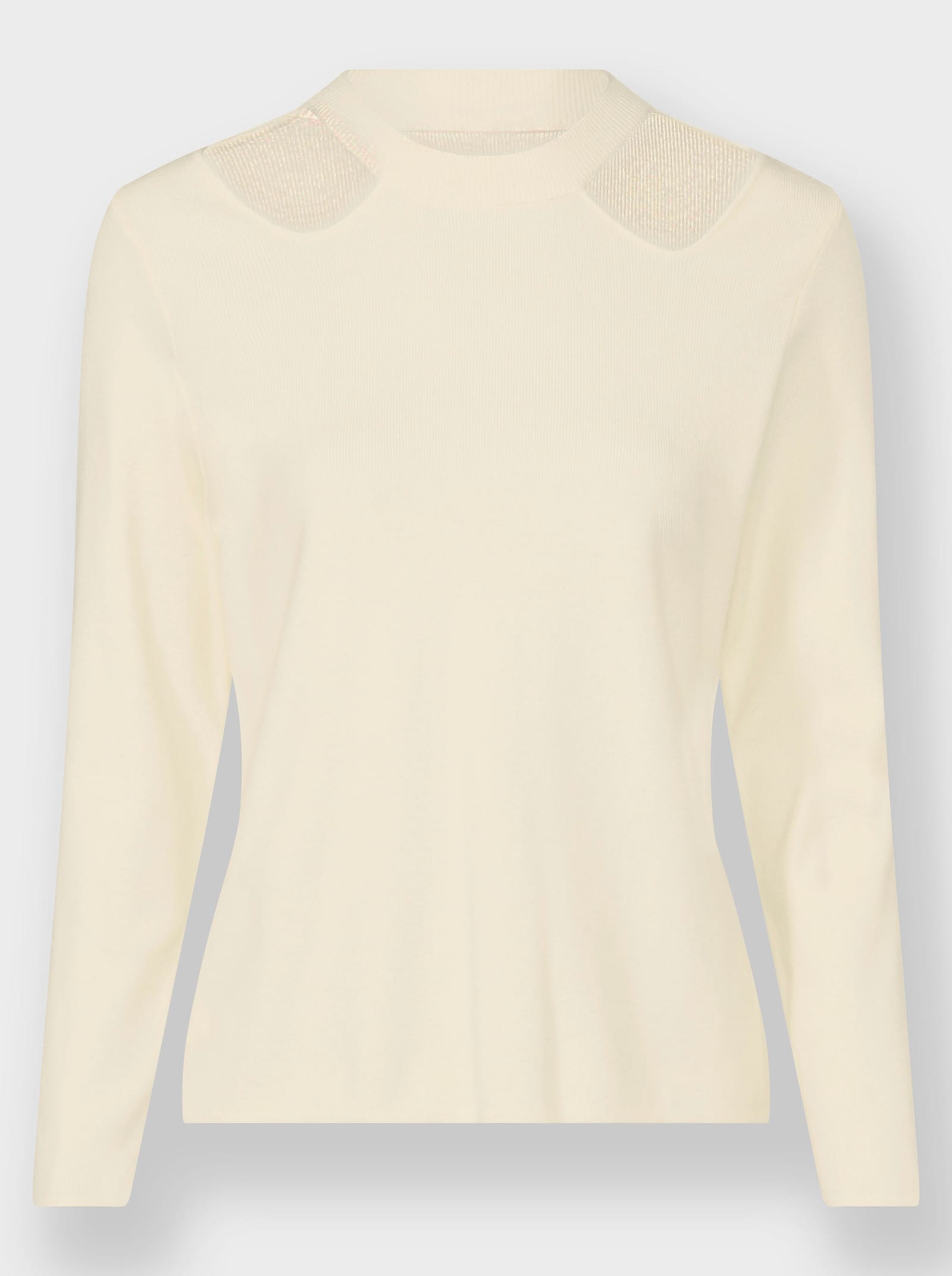 heine Langarm-Pullover mit Cut-outs - champagner