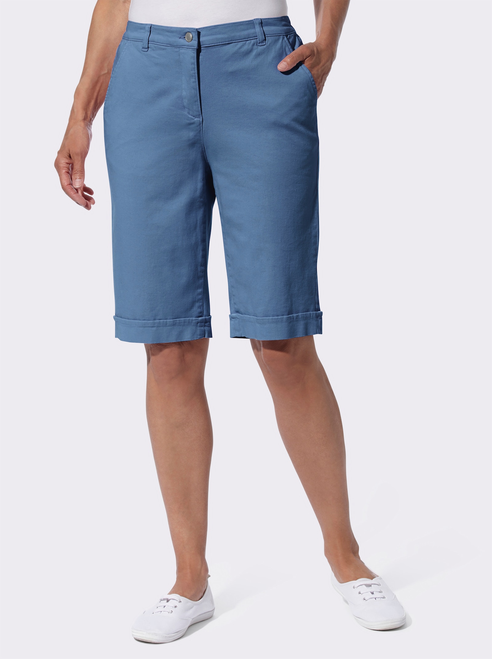 Jeansbermudas mit Dehnbund hinten - blau