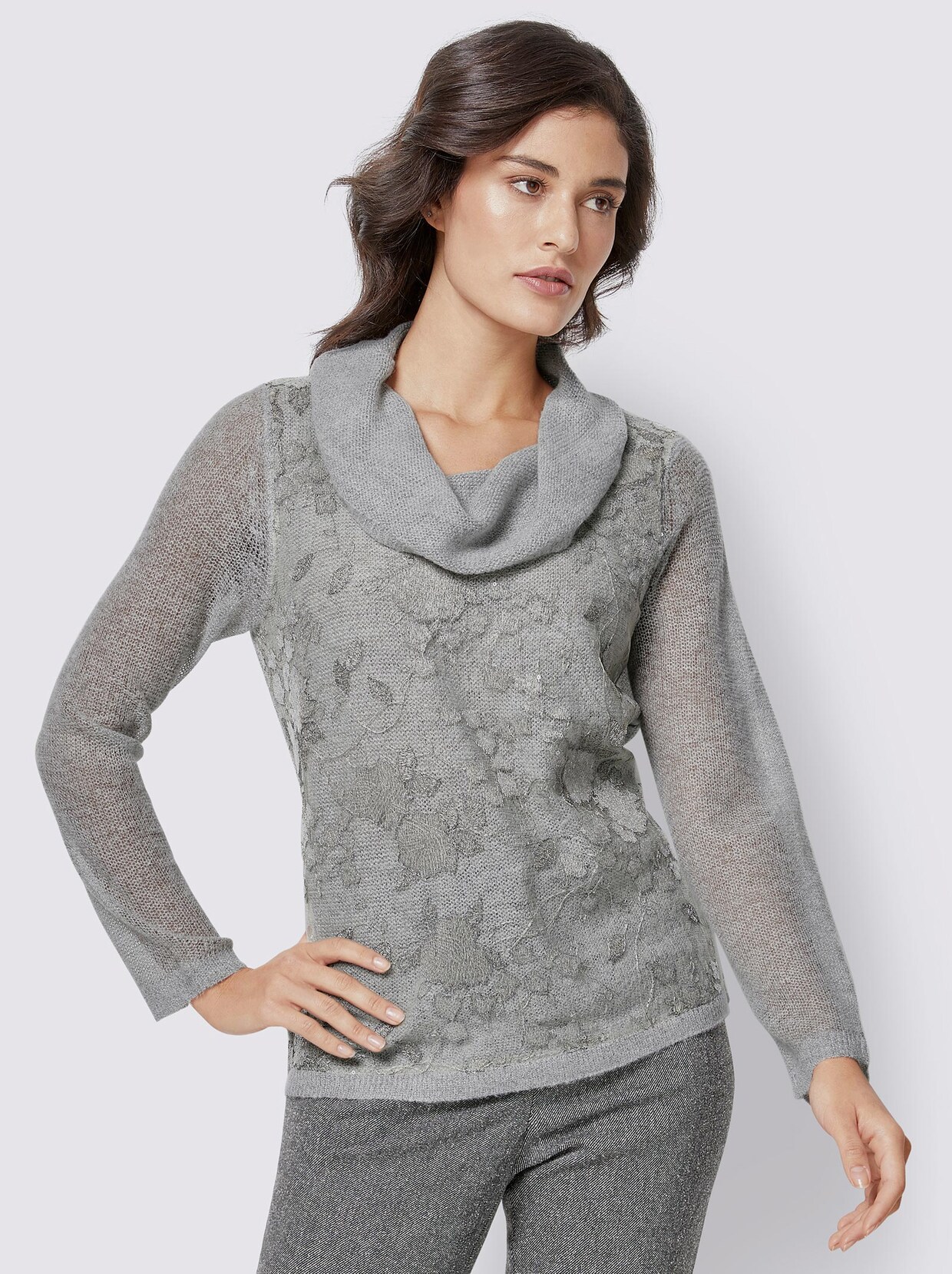 Pullover met lange mouwen - grijs