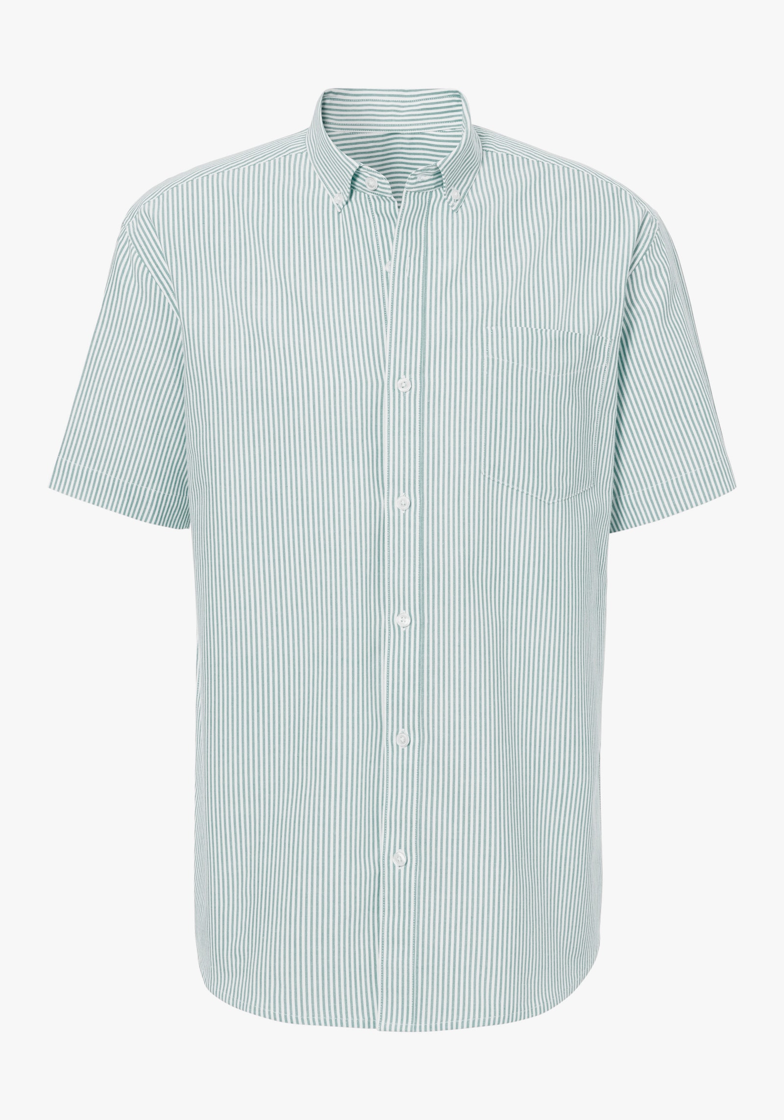 H.I.S Kurzarmhemd - hellgrün / weiss