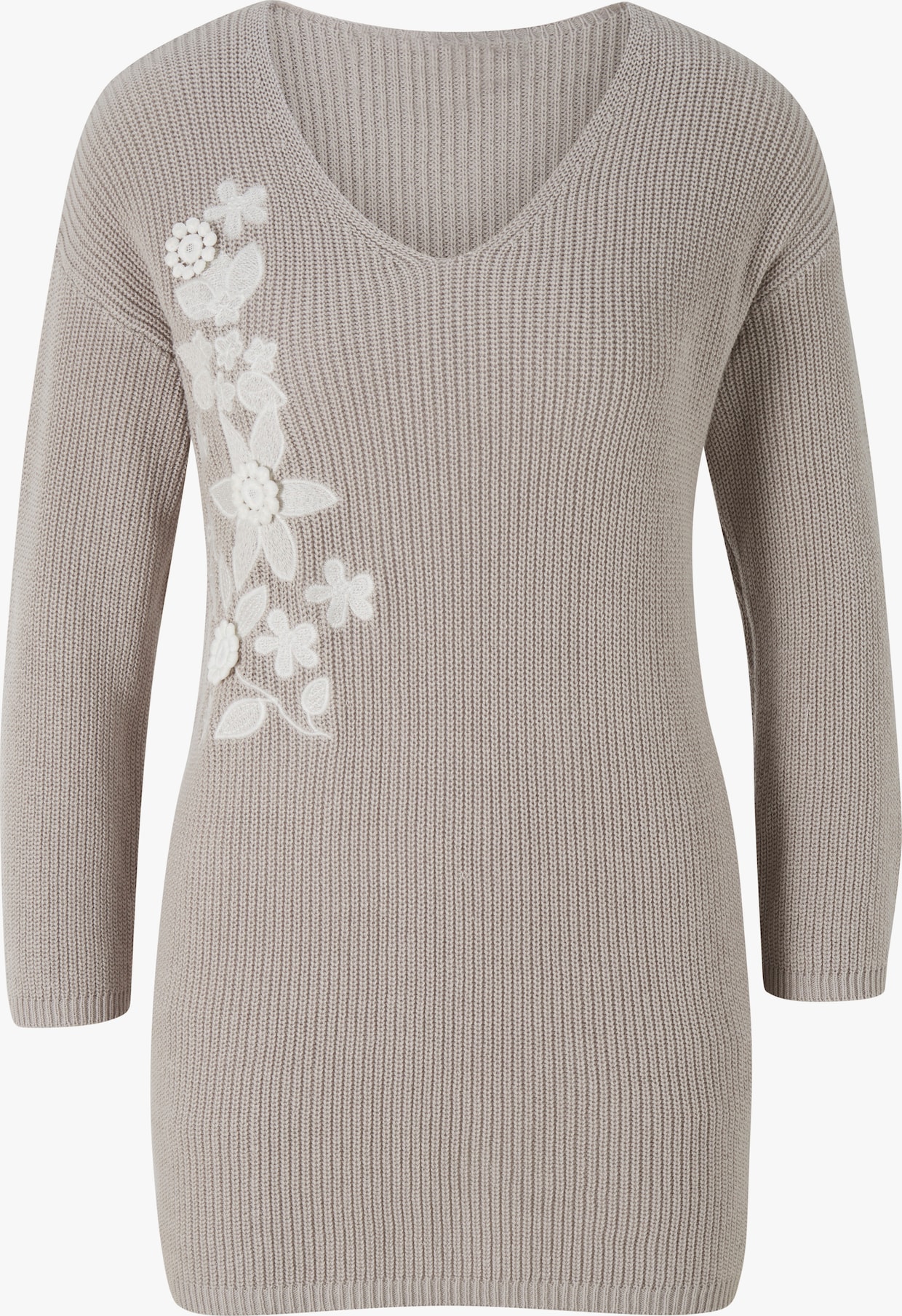 heine Pullover met V-hals - lichtgrijs