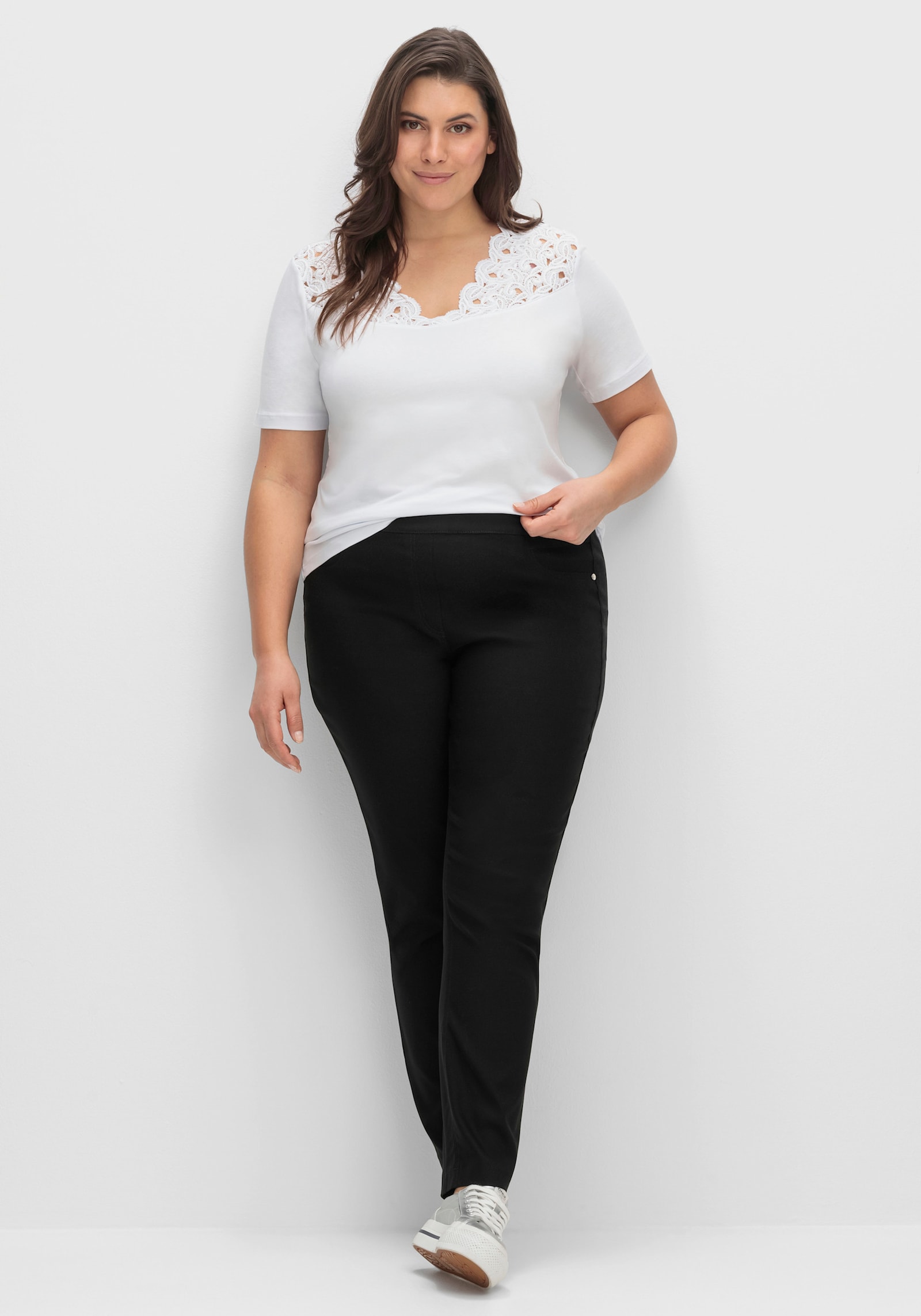 CREATION L PREMIUM Stretch-Hose in Schlupfform - schwarz