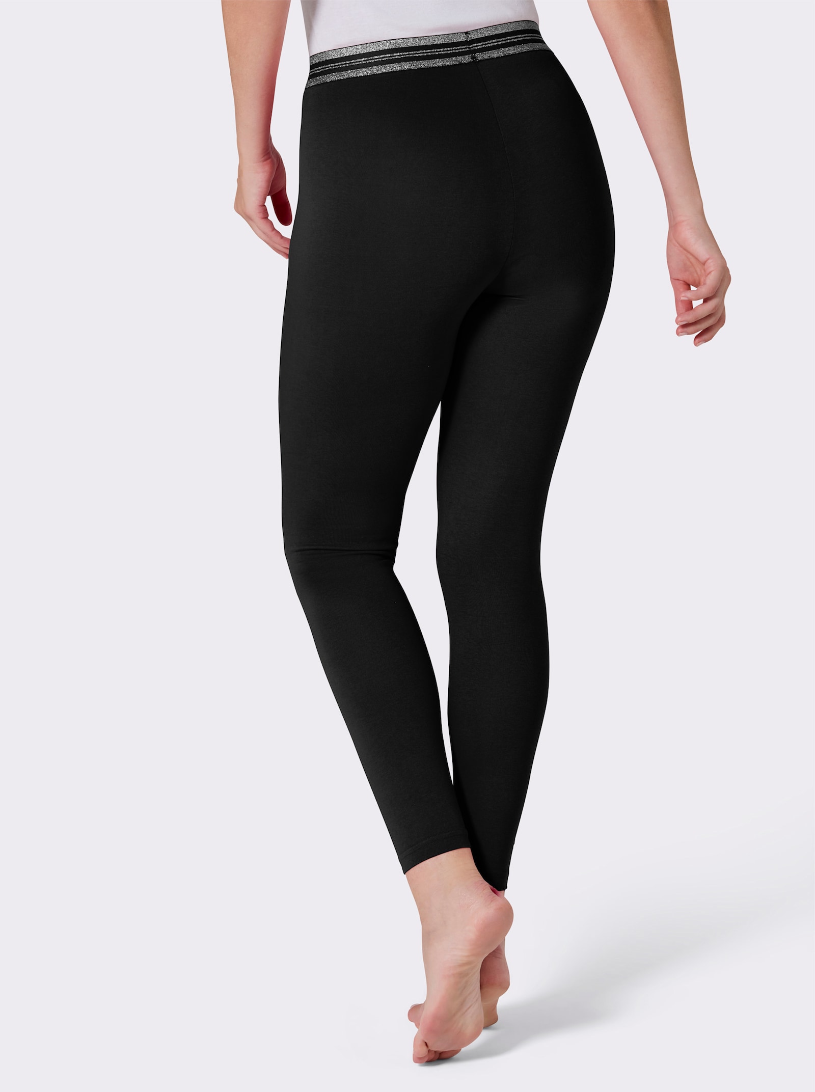 feel good Jogginghose mit Glanzgarn - schwarz