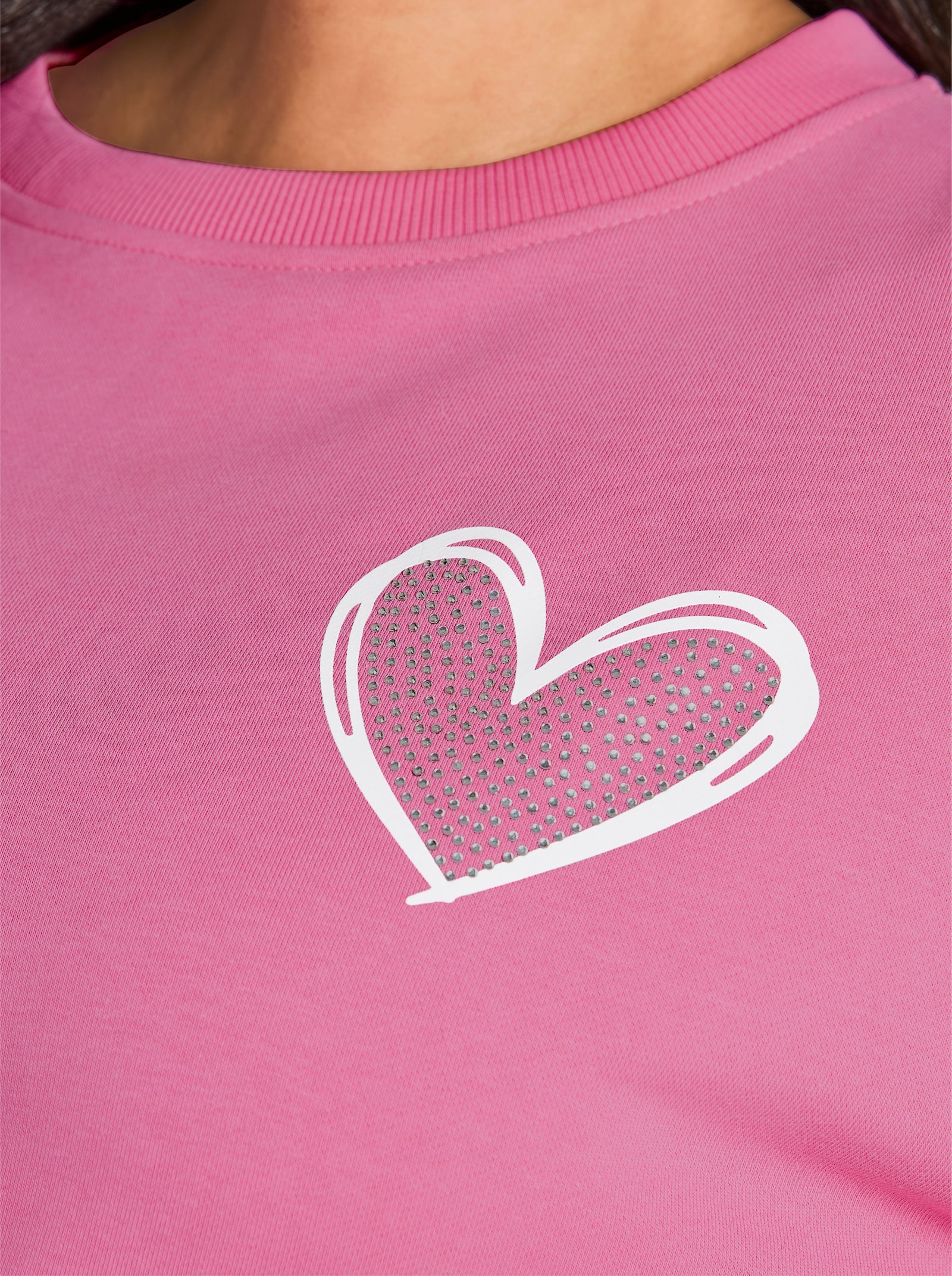 sheego loves miss goodlife Sweatshirt mit Herz- und Statement-Print - altrosa-ecru-bedruckt