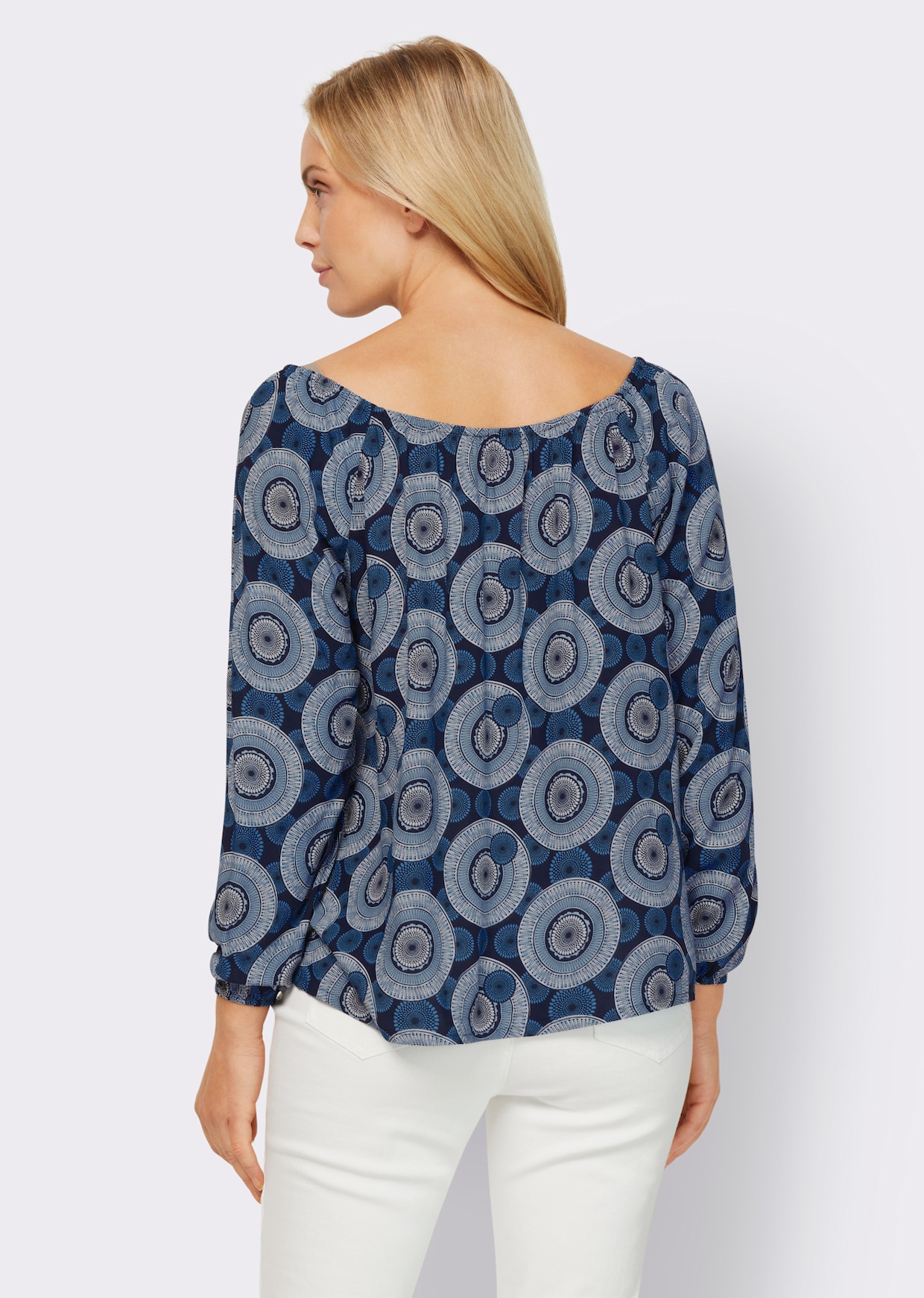 heine Blouse met print - jeansblauw/lichtblauw bedrukt