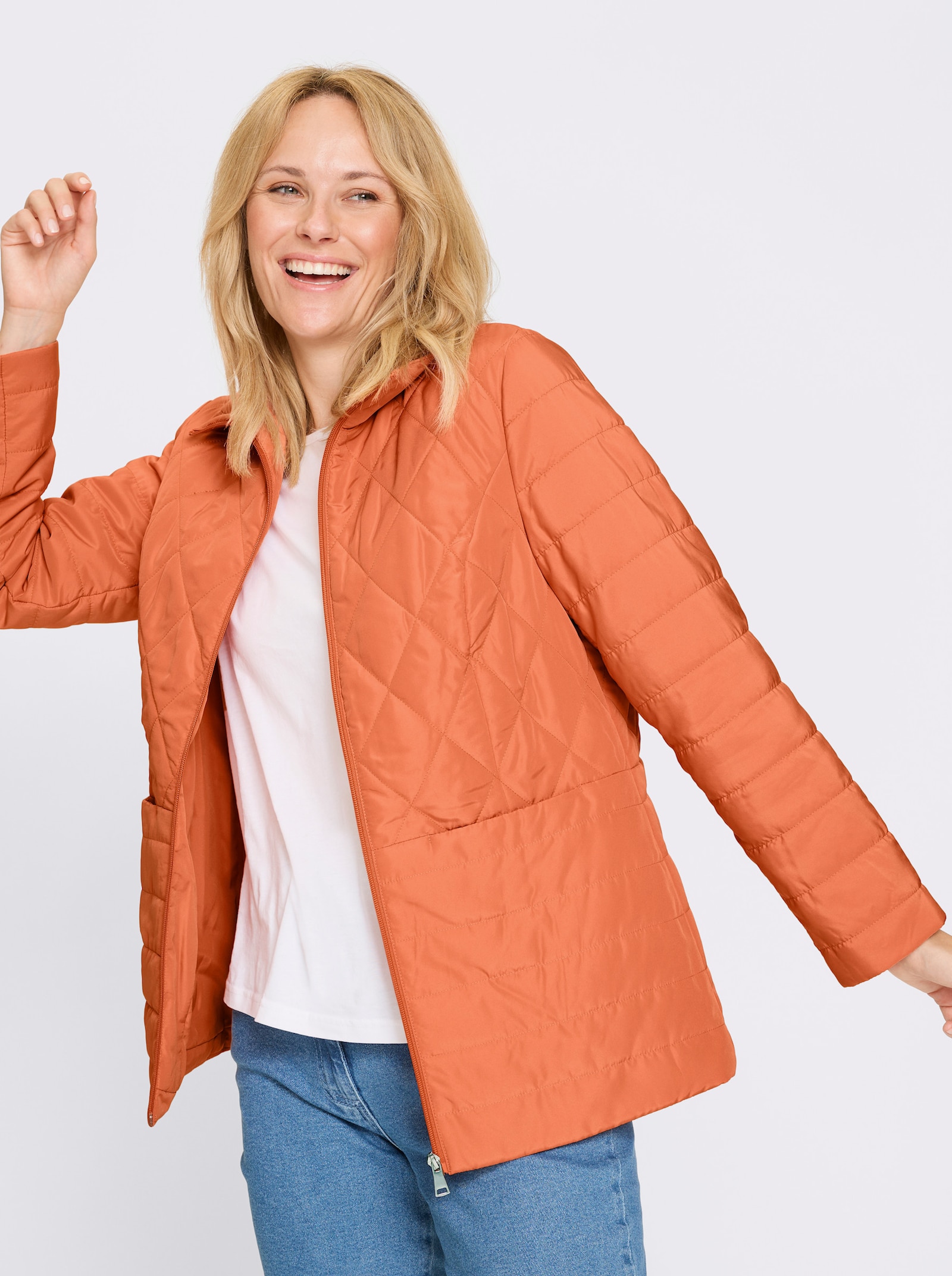 Steppjacke mit leichter Wattierung - papaya