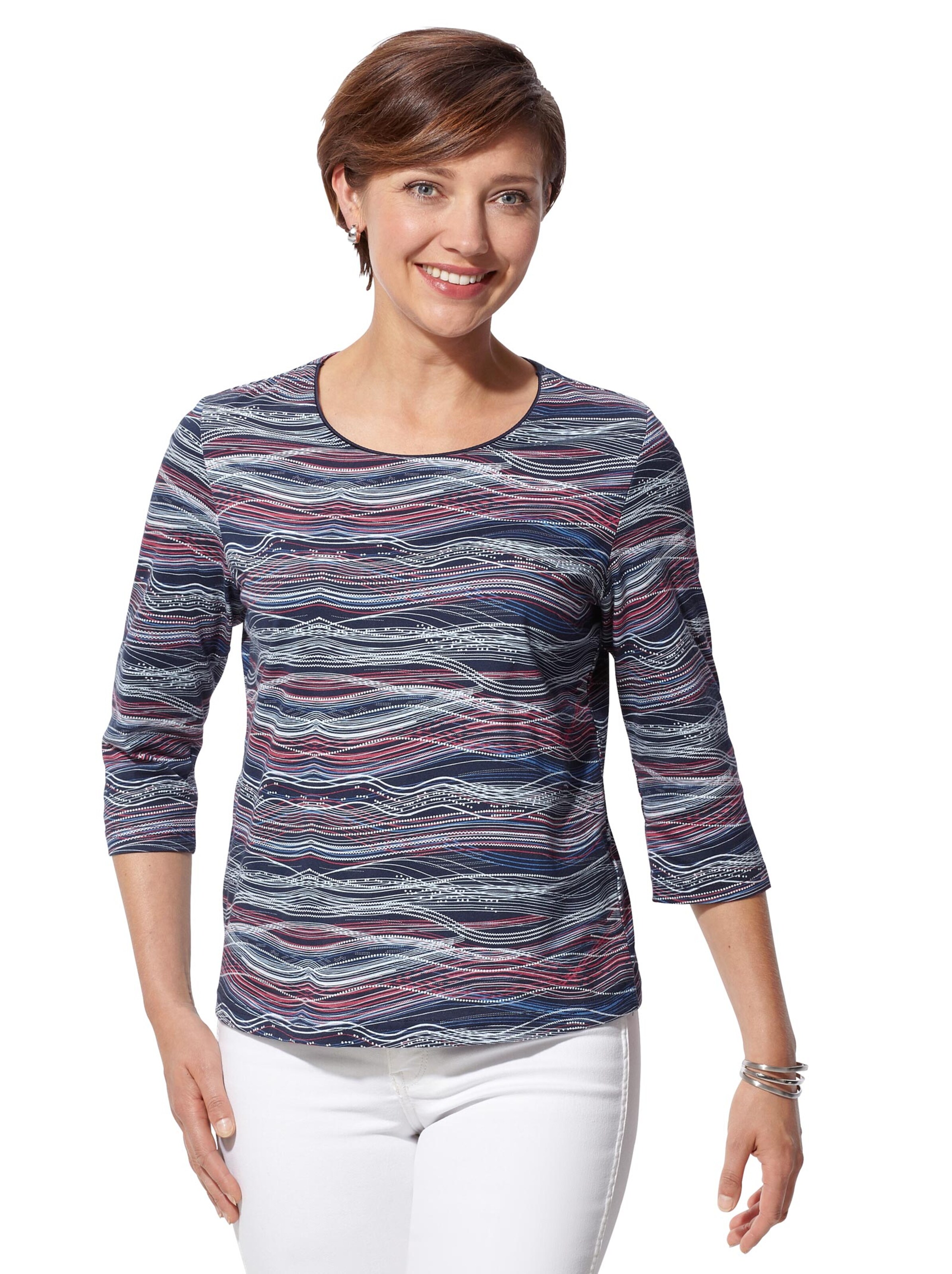 Shirt - marine-rot-gemustert