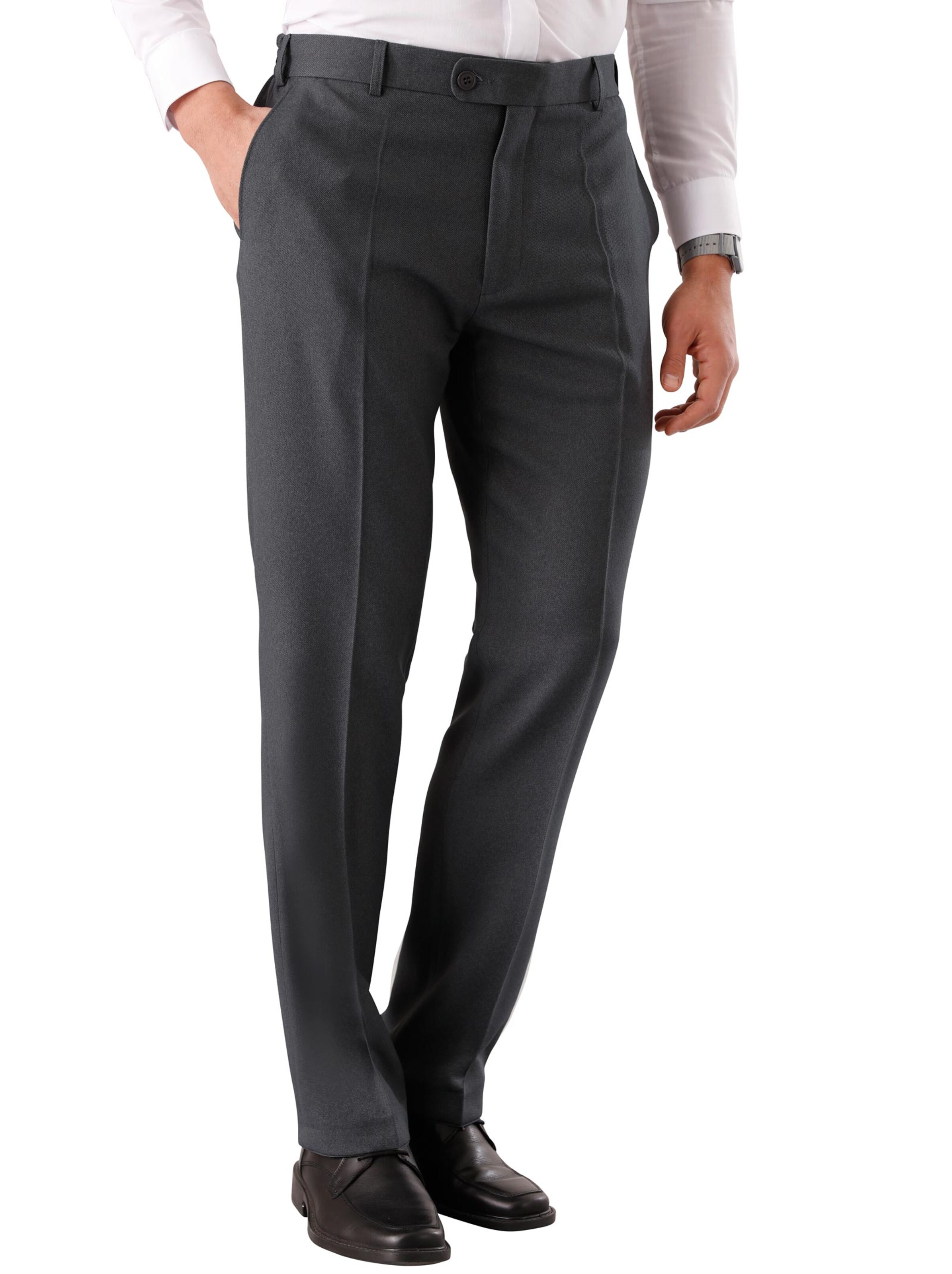 Flanell-Hose - grau-meliert