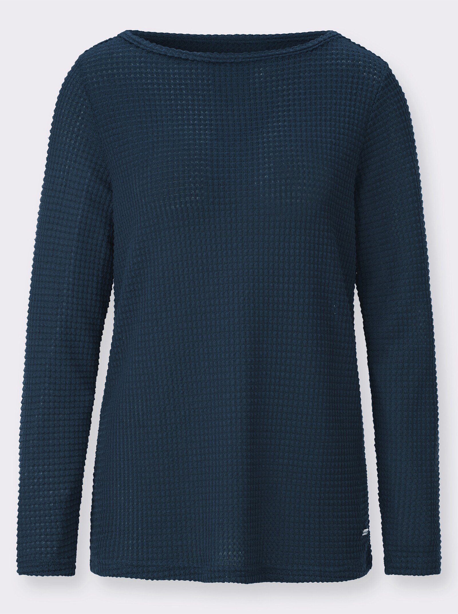 Langarmshirt mit U-Boot-Ausschnitt - dunkelblau