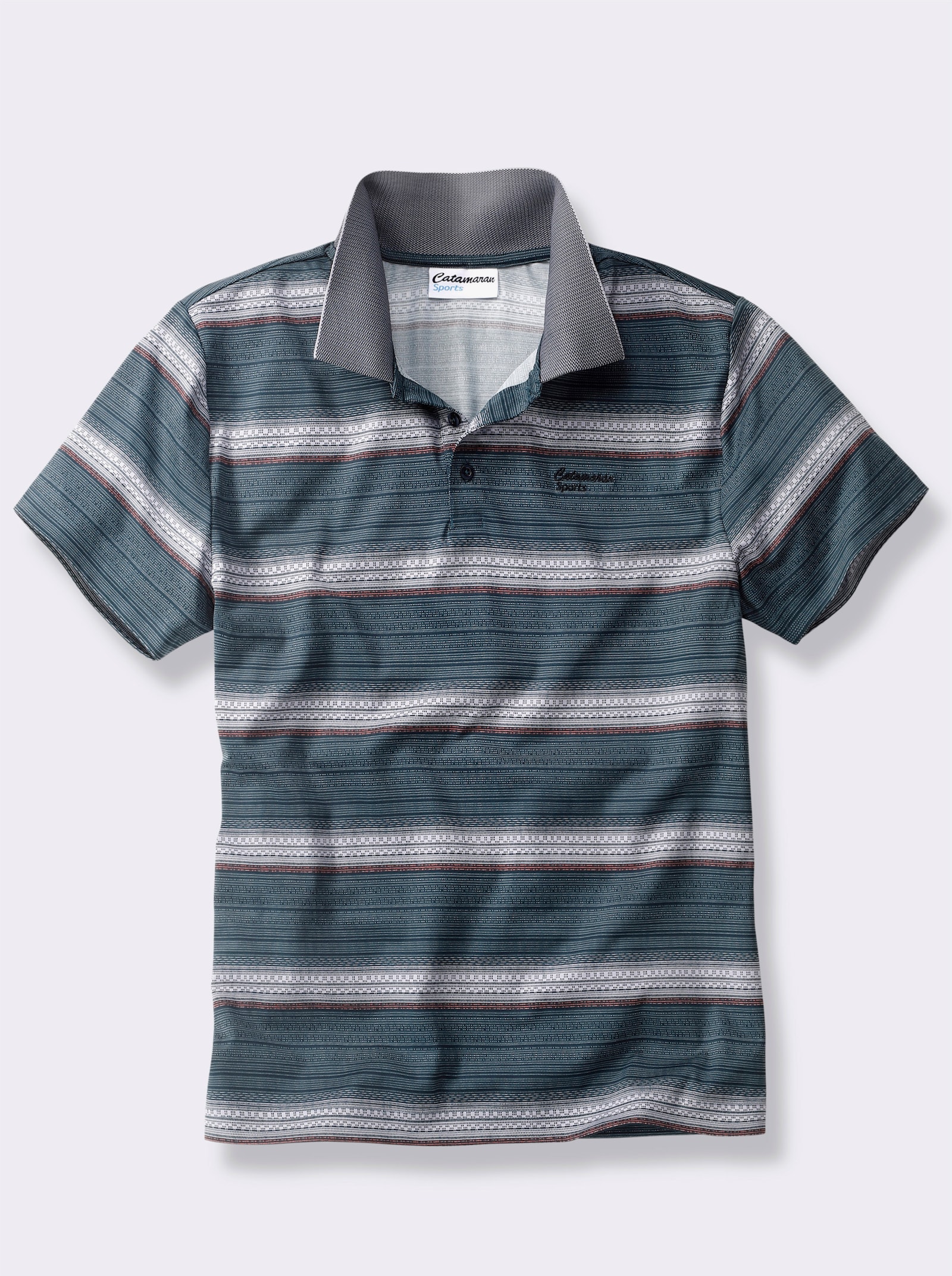 Catamaran Sports Freizeitshirt , schnell trocknend und atmungsaktiv - marine-gestreift