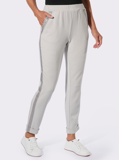 Jogg Pants mit Ripsband-Verzierung - steingrau