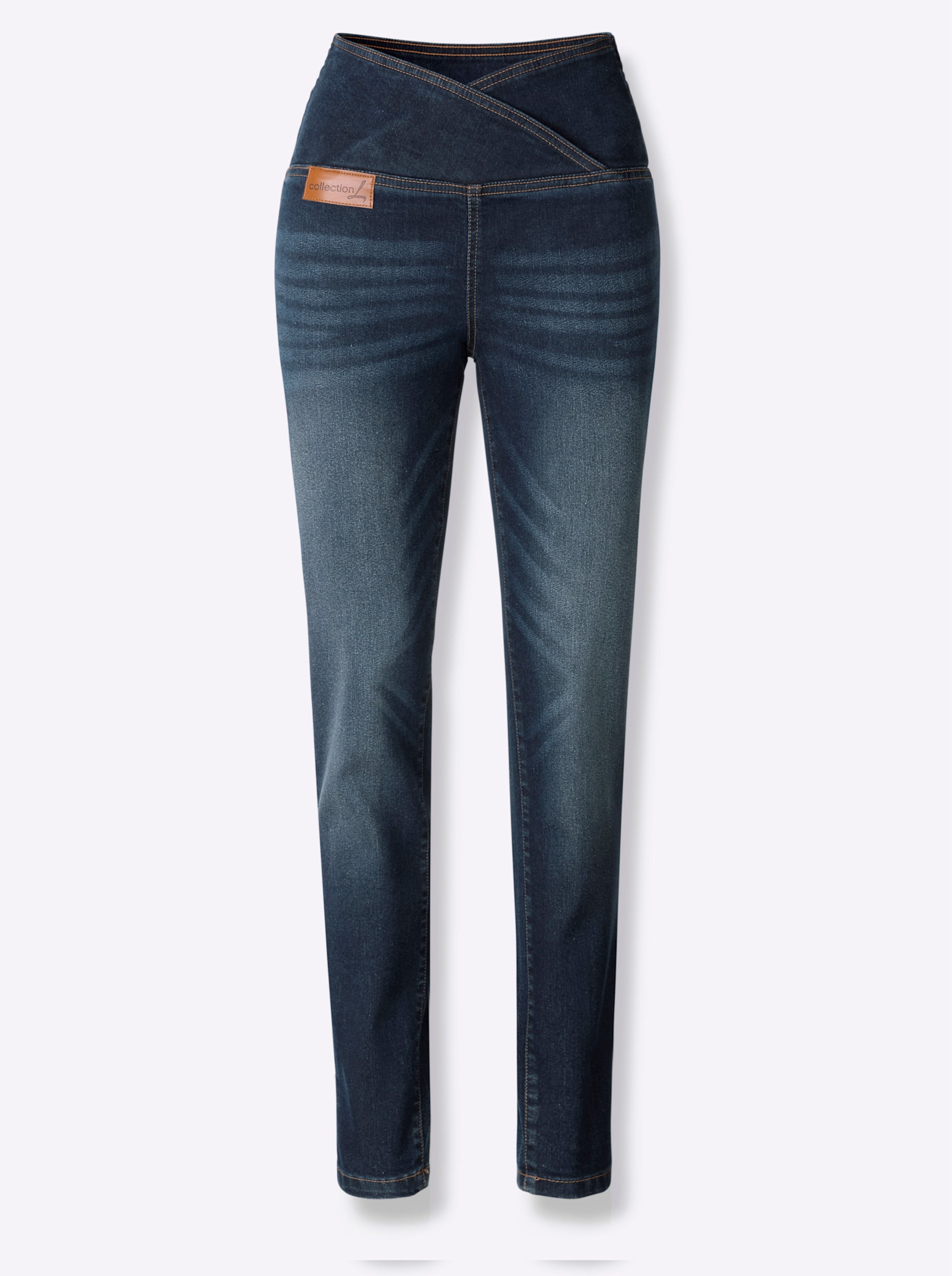 Casual Looks Damen Blau/Grau Bequeme Jeans Gr. 205, Extrakurzgrößen, (, Stone, Washed), 81% Baumwolle, 17% Polyester, 2% Elasthan, Unifarben, Lang... - Bild 3