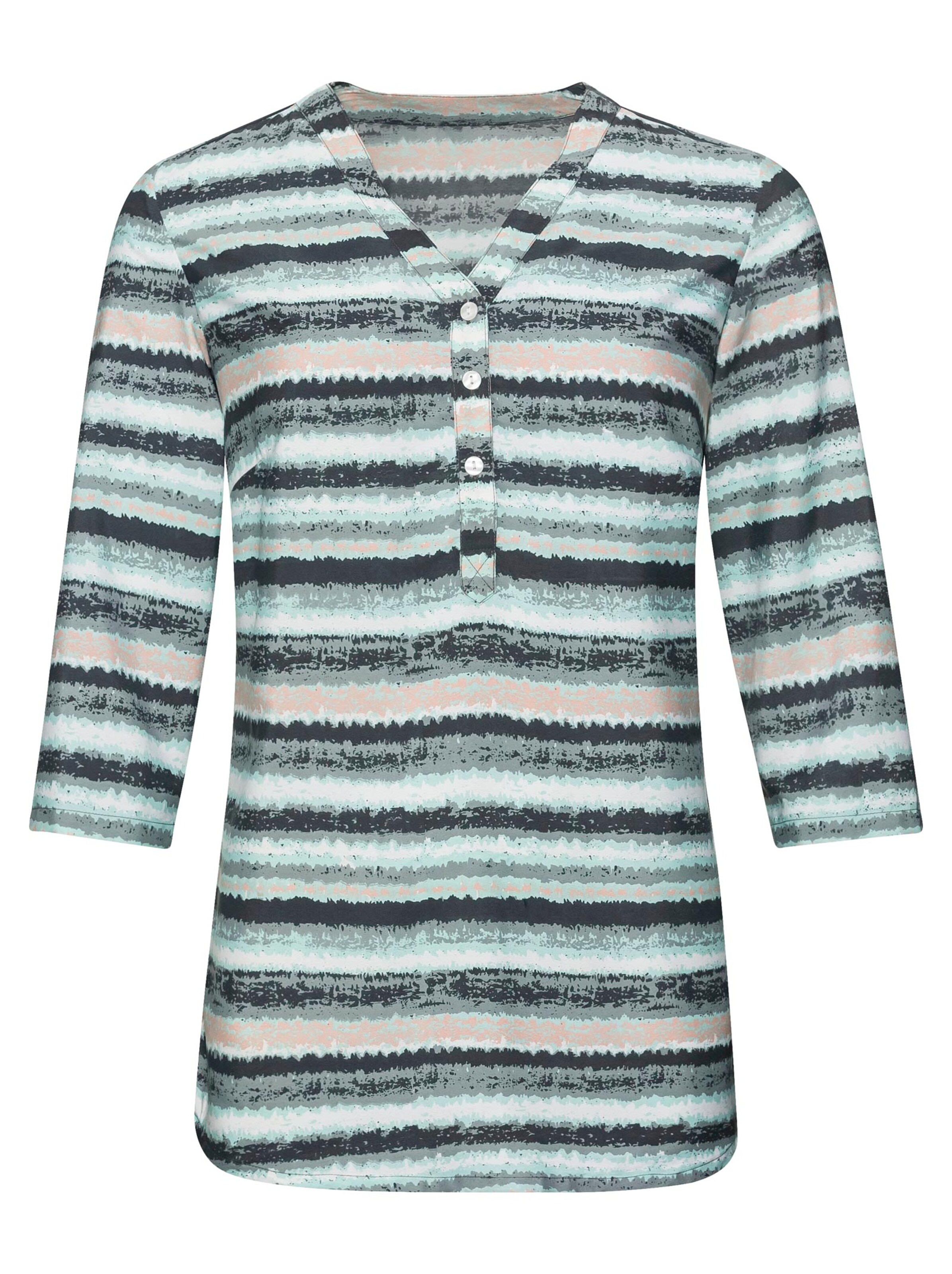 Hemdbluse - mint-geringelt