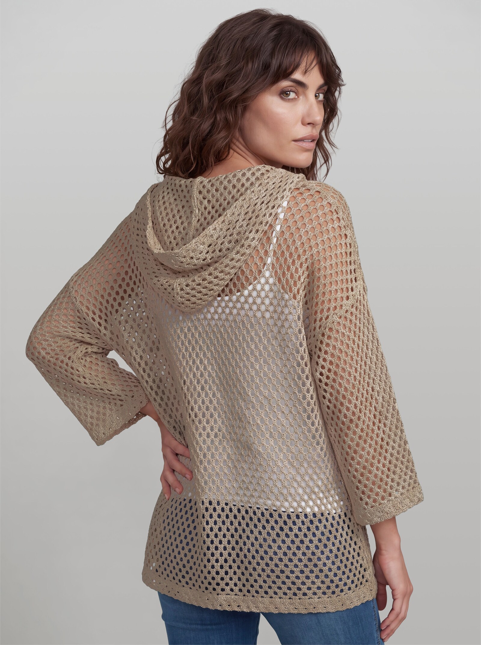 heine Pullover im Ajourstrick - beige