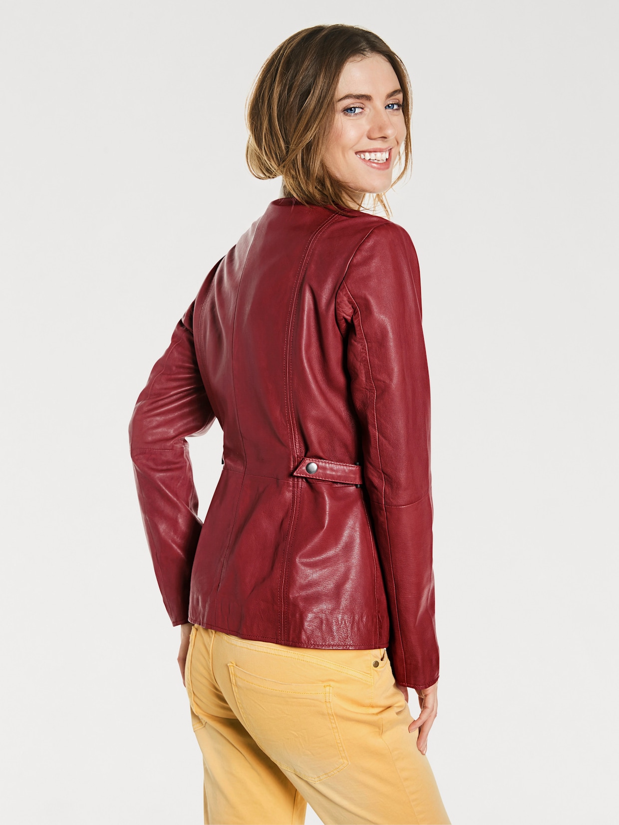 heine Veste en cuir - rouge