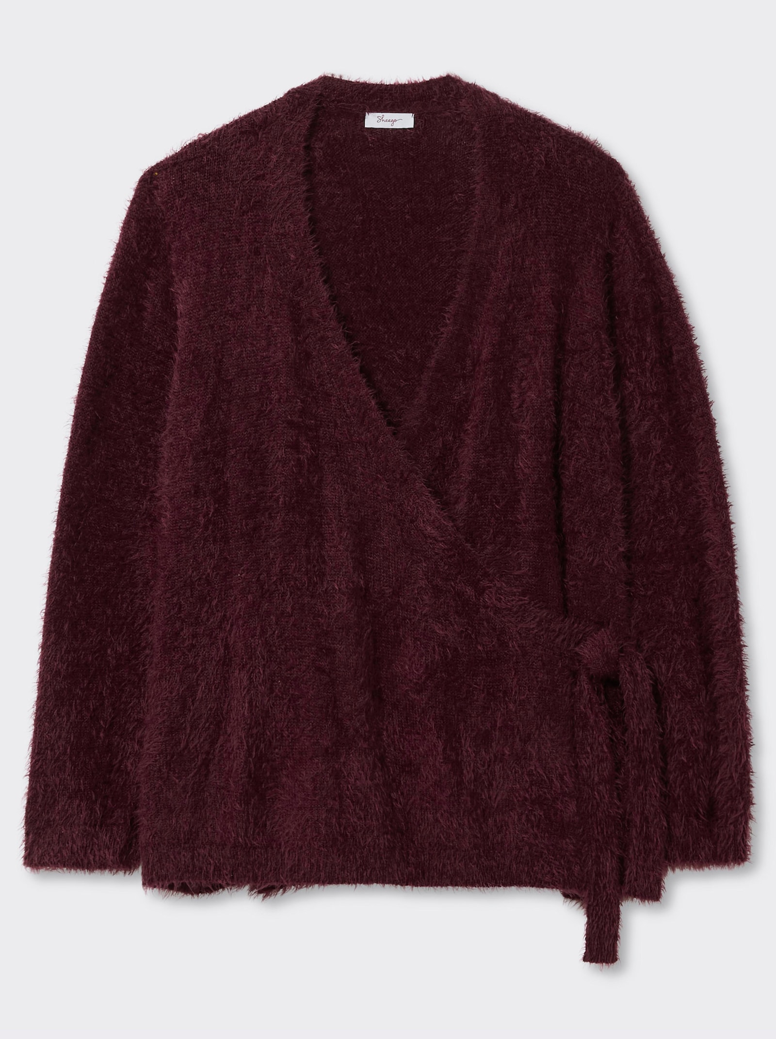 sheego Wickelpullover mit Flauschgarn - burgund