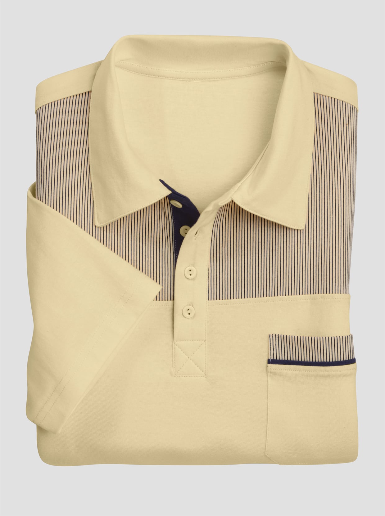 Poloshirt - vanille/marine