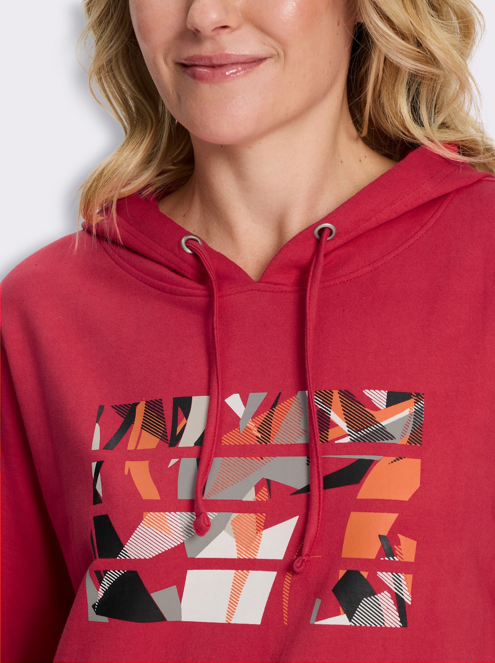 Kapuzensweatshirt mit Druck-Motiv - erdbeere-bedruckt