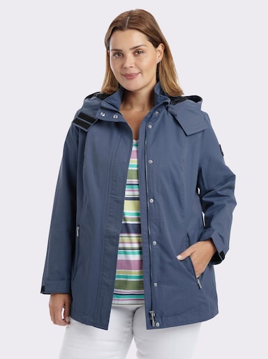 sheego Übergangsjacke mit abnehmbarer Kapuze - rauchblau