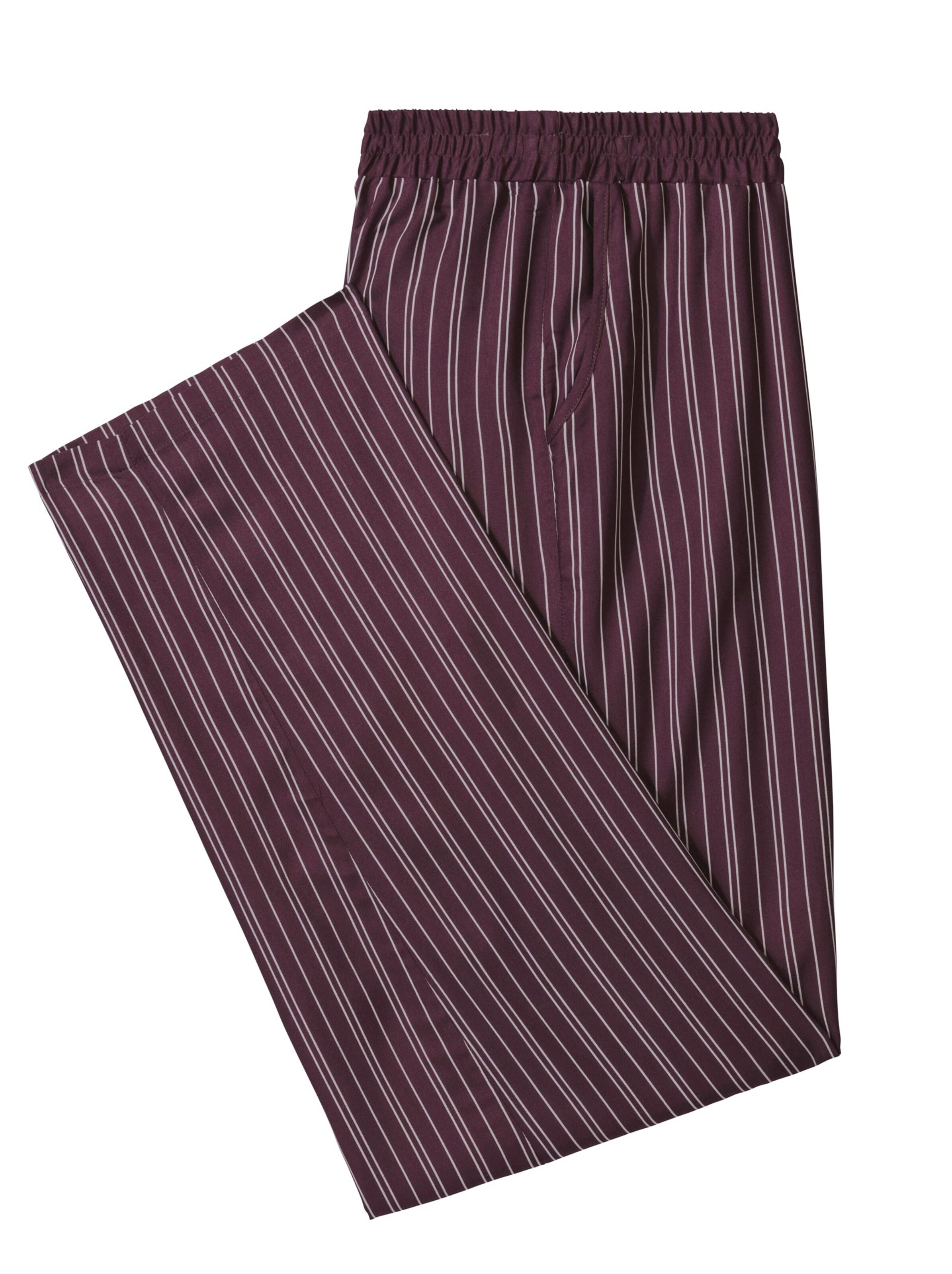 Freizeithose - aubergine-gestreift
