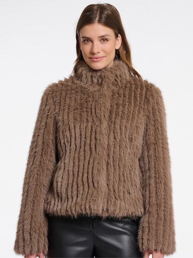 Fellimitatjacke - sesam
