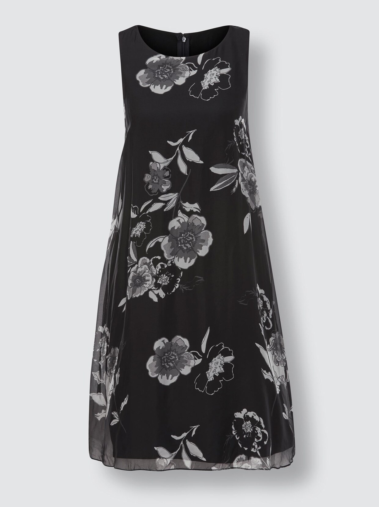 Creation L Premium Viskose-Seiden-Kleid - schwarz-grau-bedruckt
