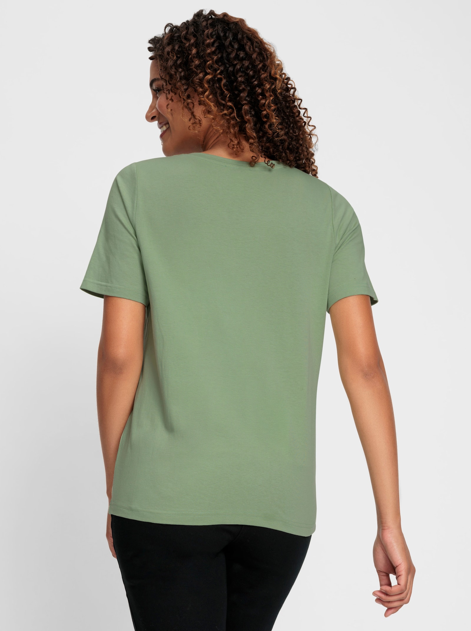 Tričko s krát. rukávmi a okr. výstr. - Eukalyptus