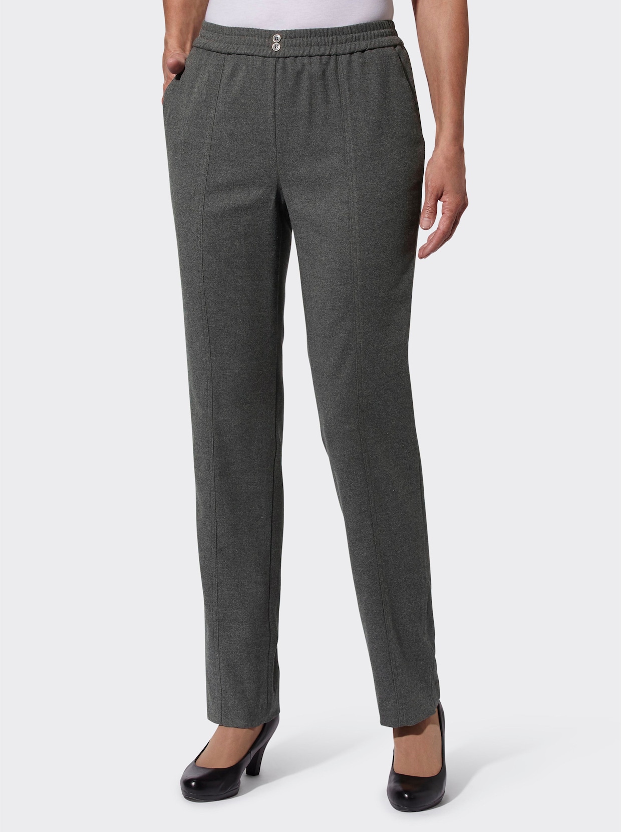 comfortbroek - antraciet gemêleerd