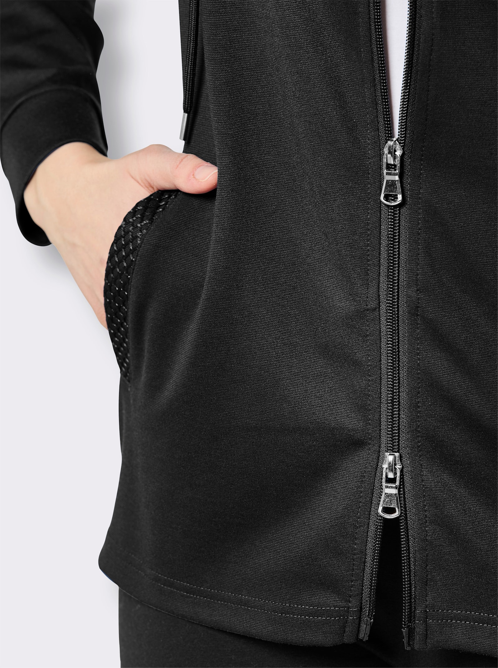 Catamaran Sports Funktionsjacke mit Mesh-Besatz - schwarz