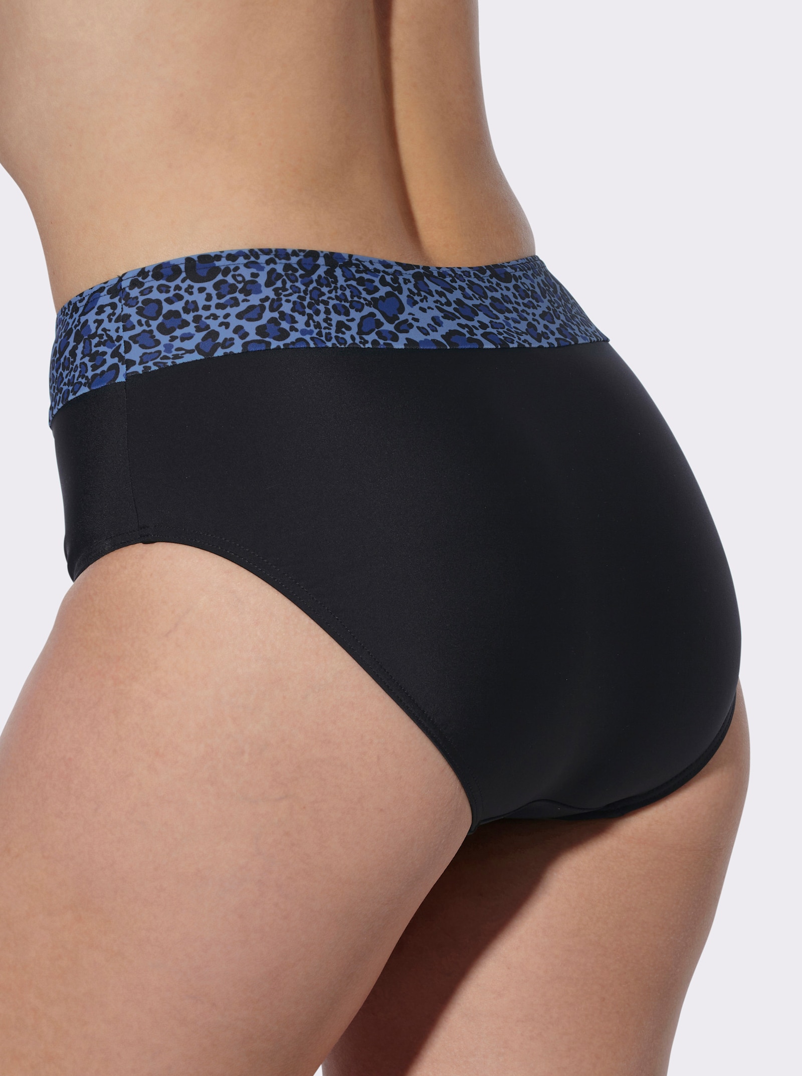 Bikinibroekje Bies met luipaardpatroon - koningsblauw bedrukt