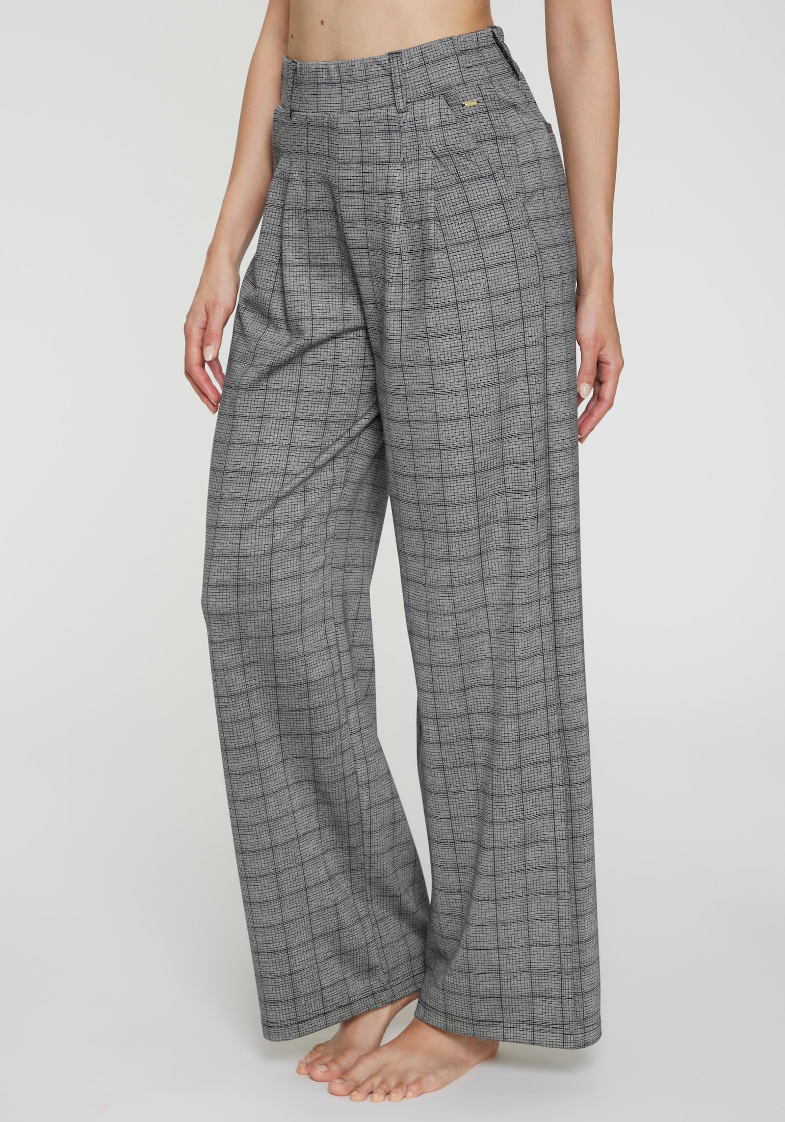 LASCANA Schlupfhose - grau kariert