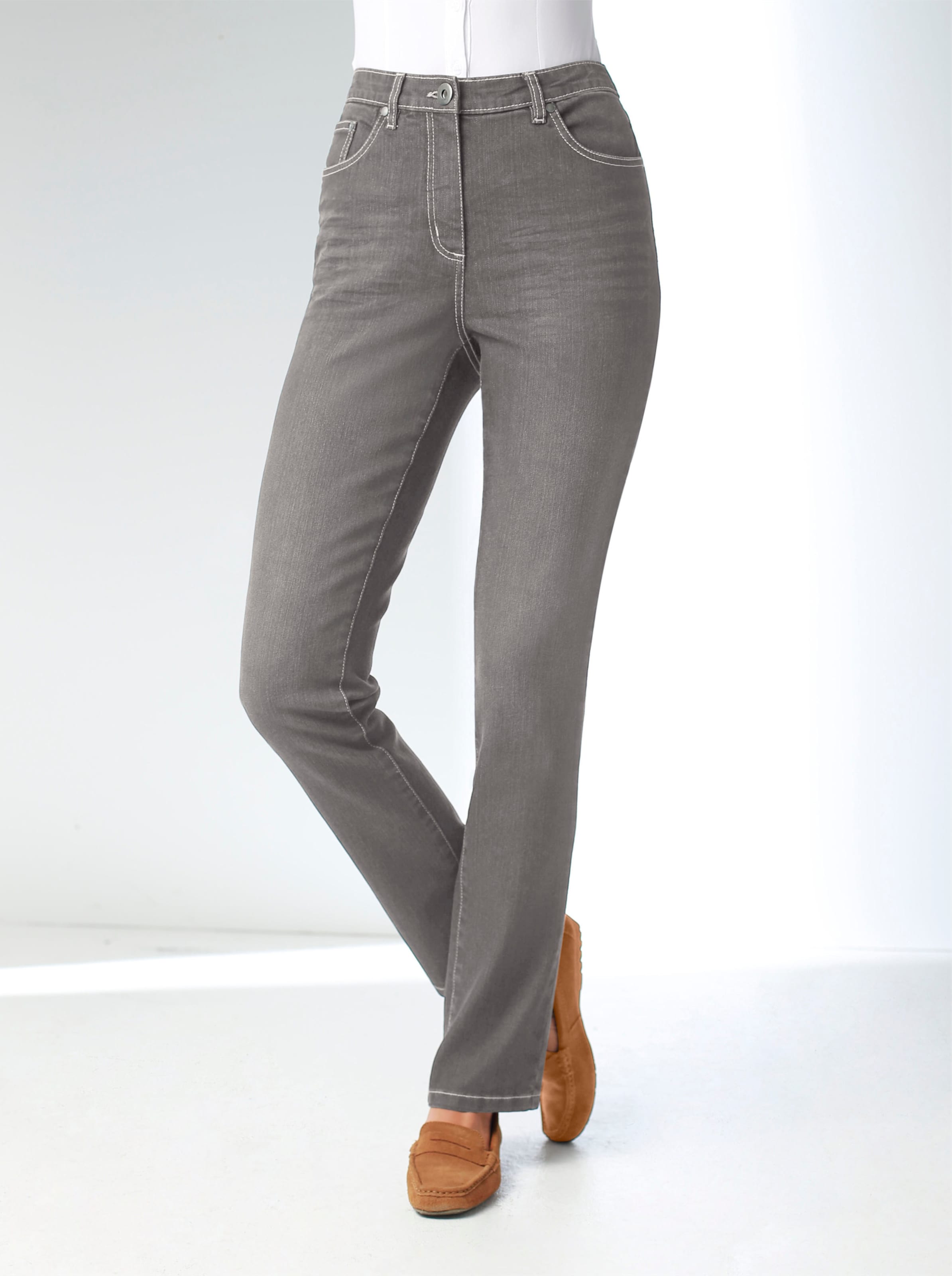 Witt Damen Jeans, grey-denim
