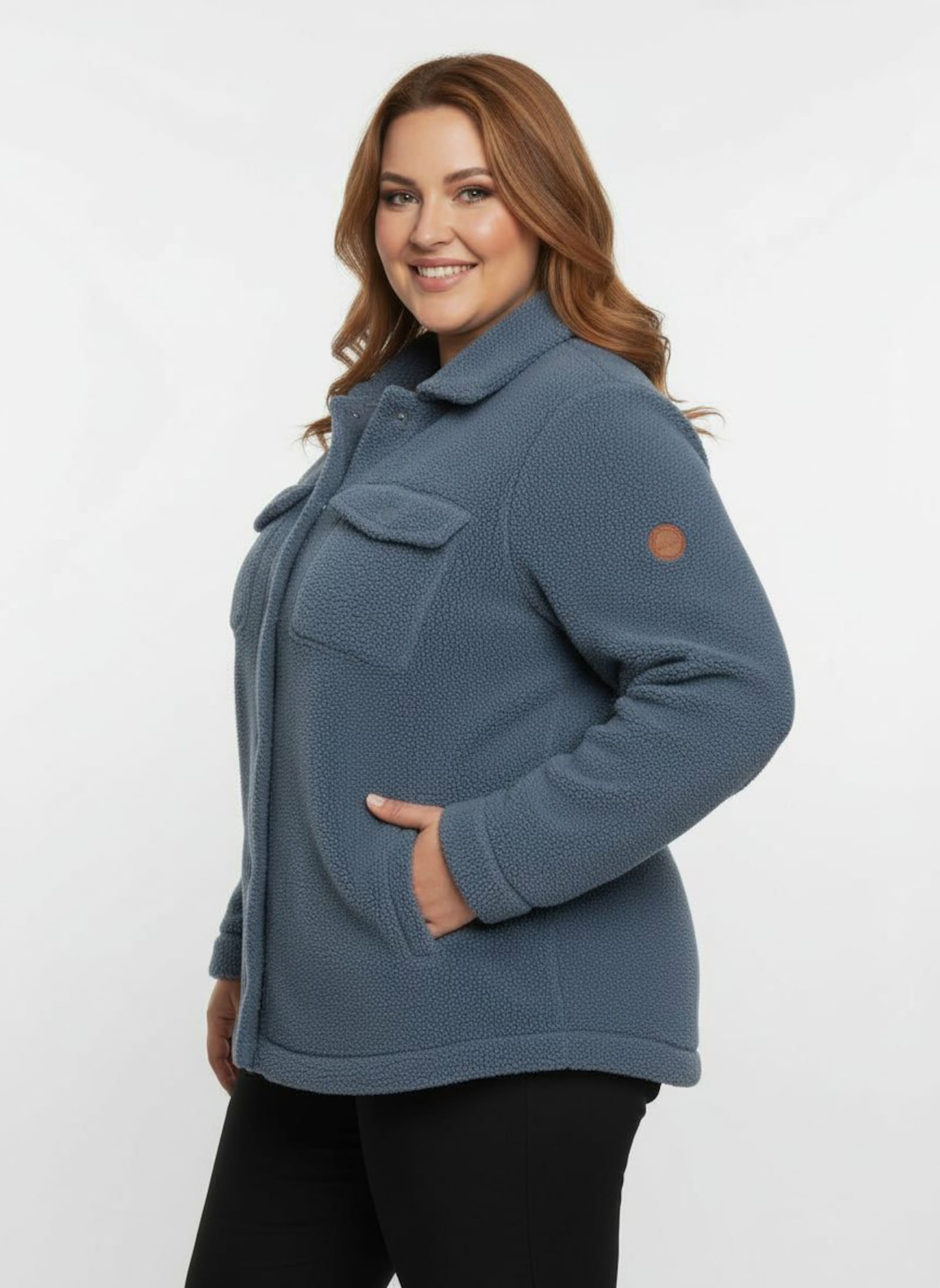 Jackenblazer aus Fleece - rauchblau