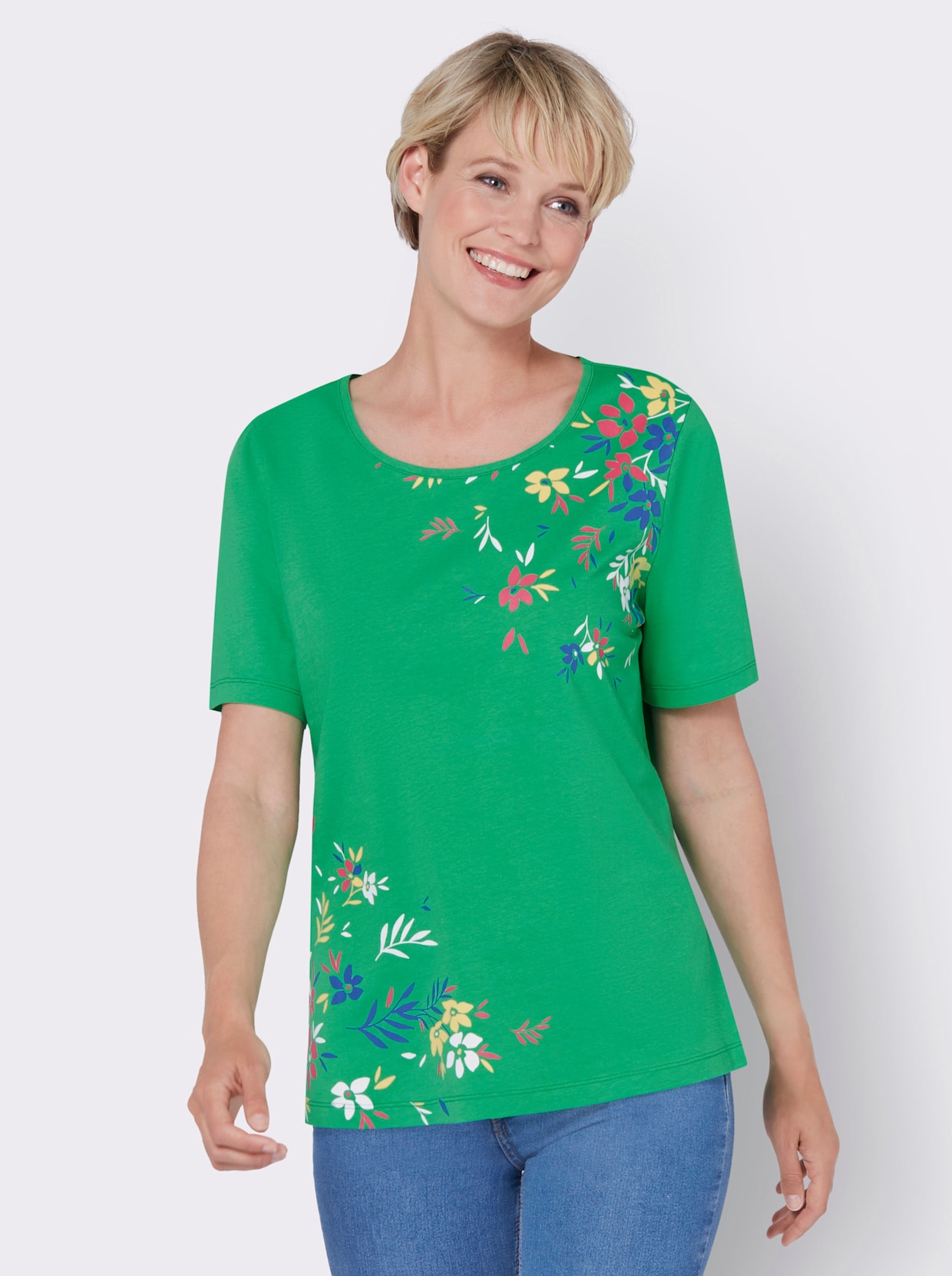 Shirt met korte mouwen - grasgroen/pink