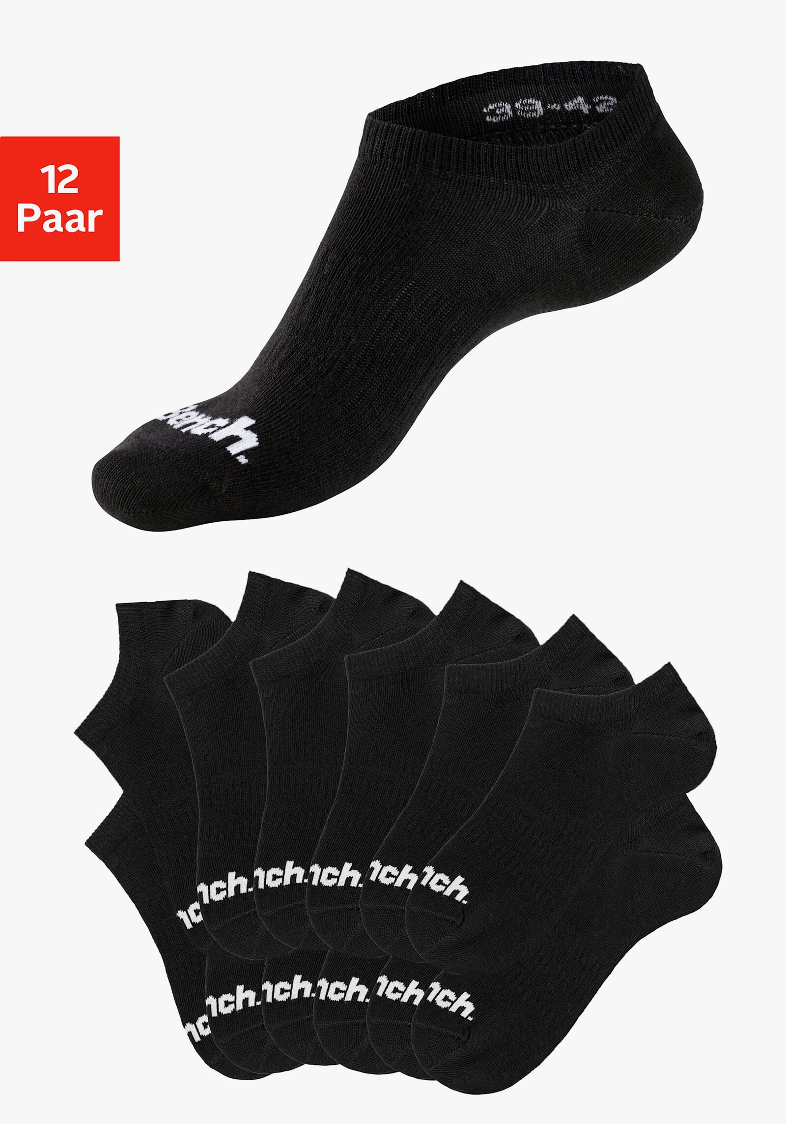 Bench. Sportsocken - 12x schwarz