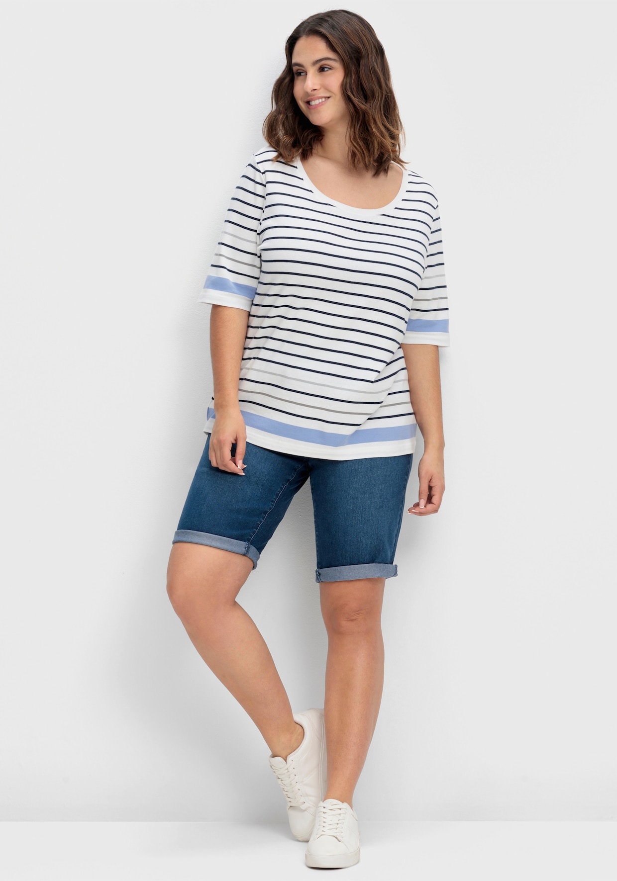 sheego Jeansbermuda - blue denim