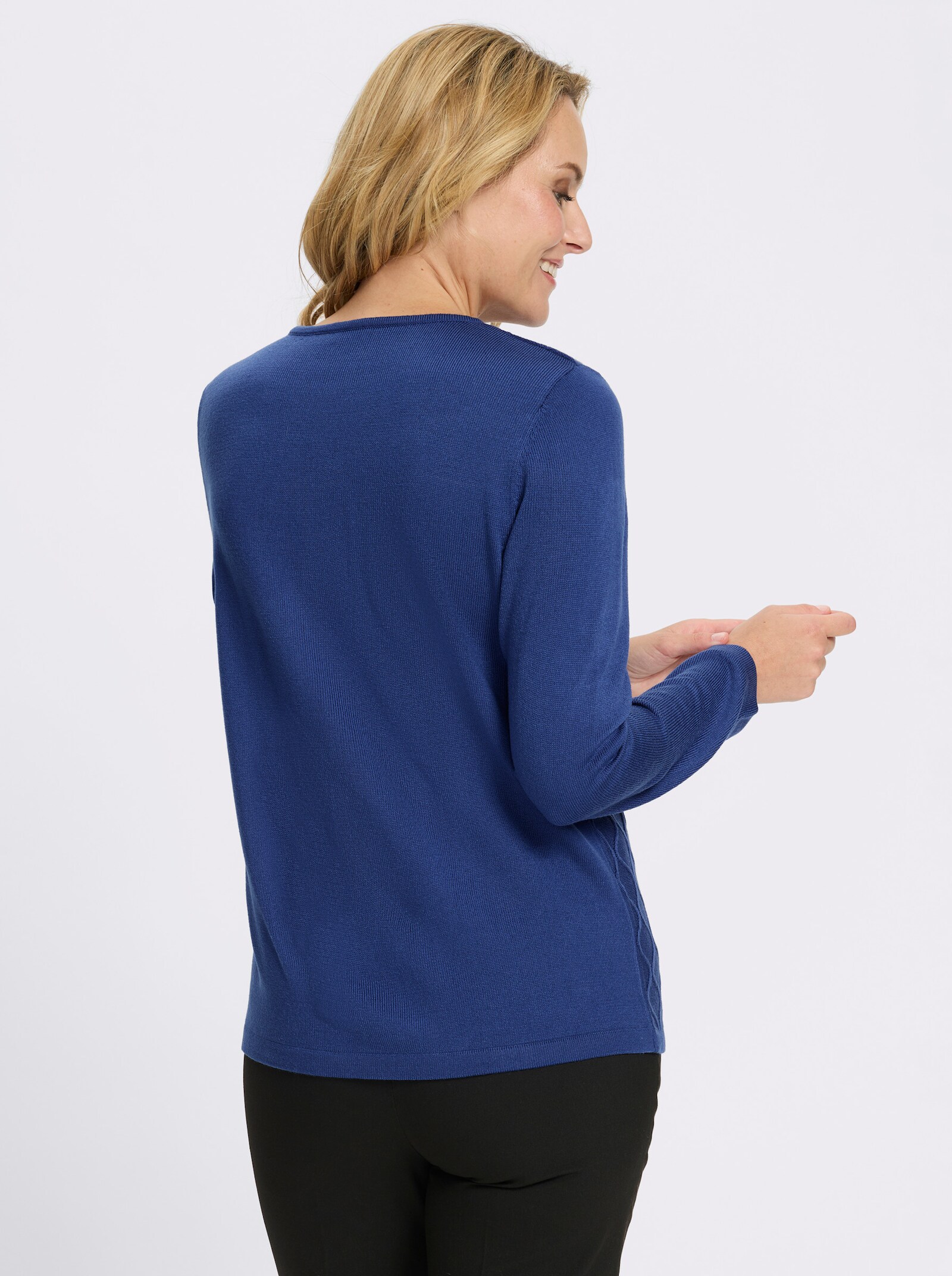 2-in-1-Pullover mit Bindeband - royalblau