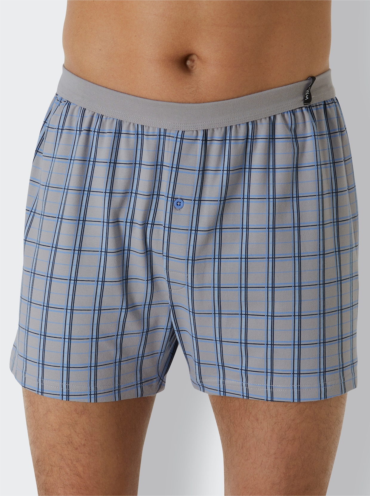 wäschepur men Boxershorts - steingrau-kariert