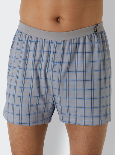 wäschepur men Boxershorts - steingrau-kariert