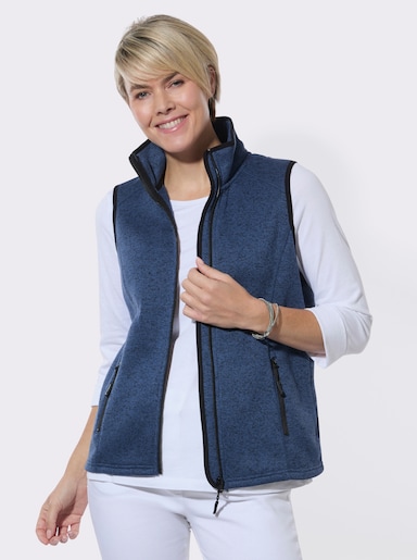 Fleeceweste mit Antipilling-Ausrüstung - jeansblau-meliert