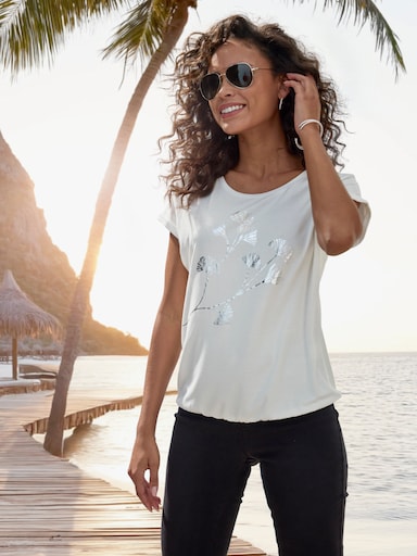 LASCANA Kurzarmshirt - creme
