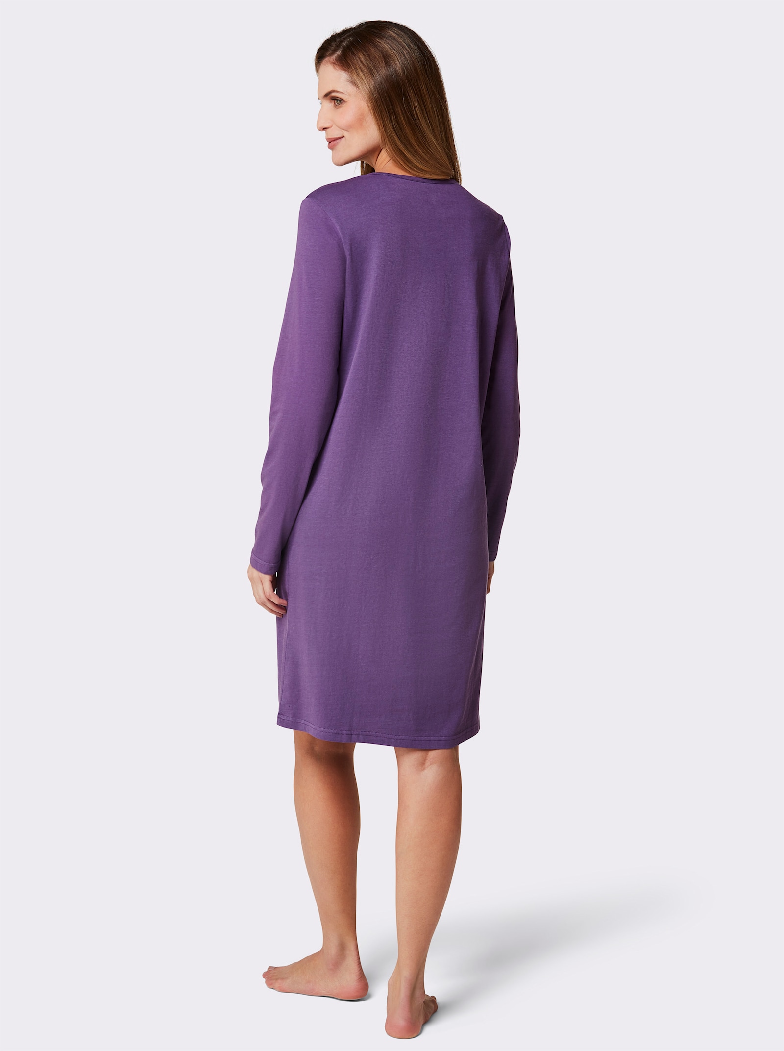 wäschepur Noční košile s motivem květin - růžová-lila-potisk + lila